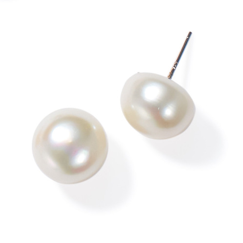 ペレフェリーク シルバー １２ｍｍＵＰ ボリューム淡水パール スタッドピアス