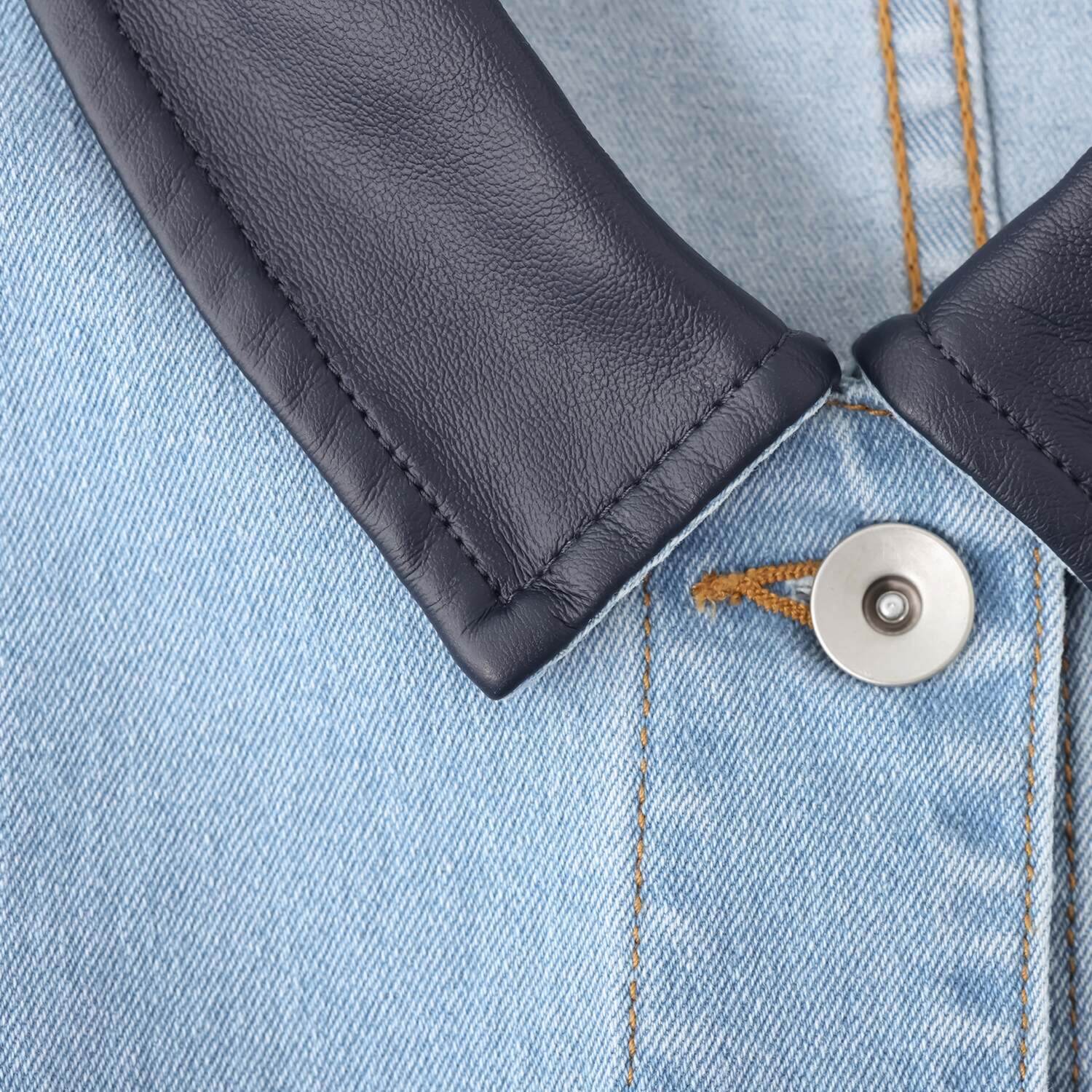 エーエフコンフィ 襟アクセント ライトデニムジャケット