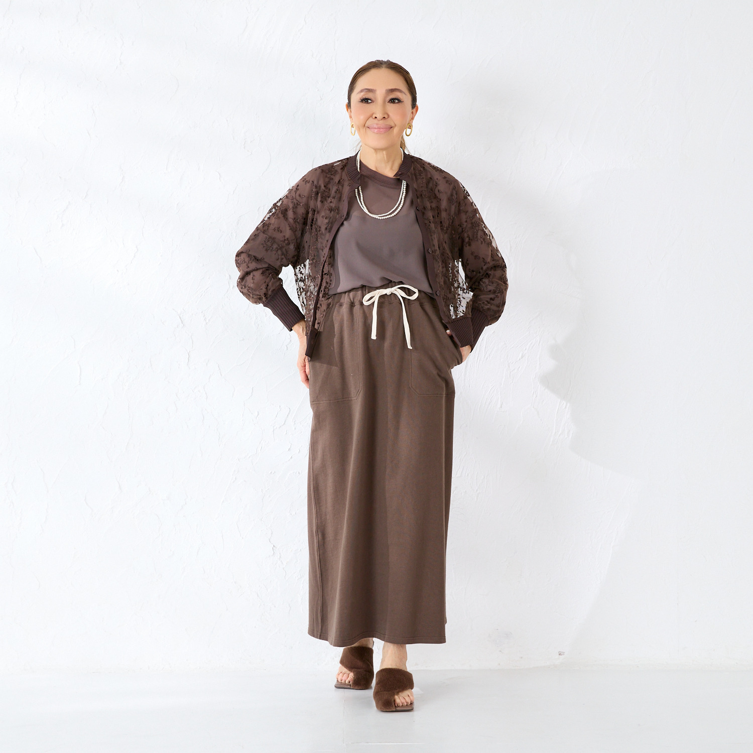 エーエフコンフィ シアーレース カーディガン