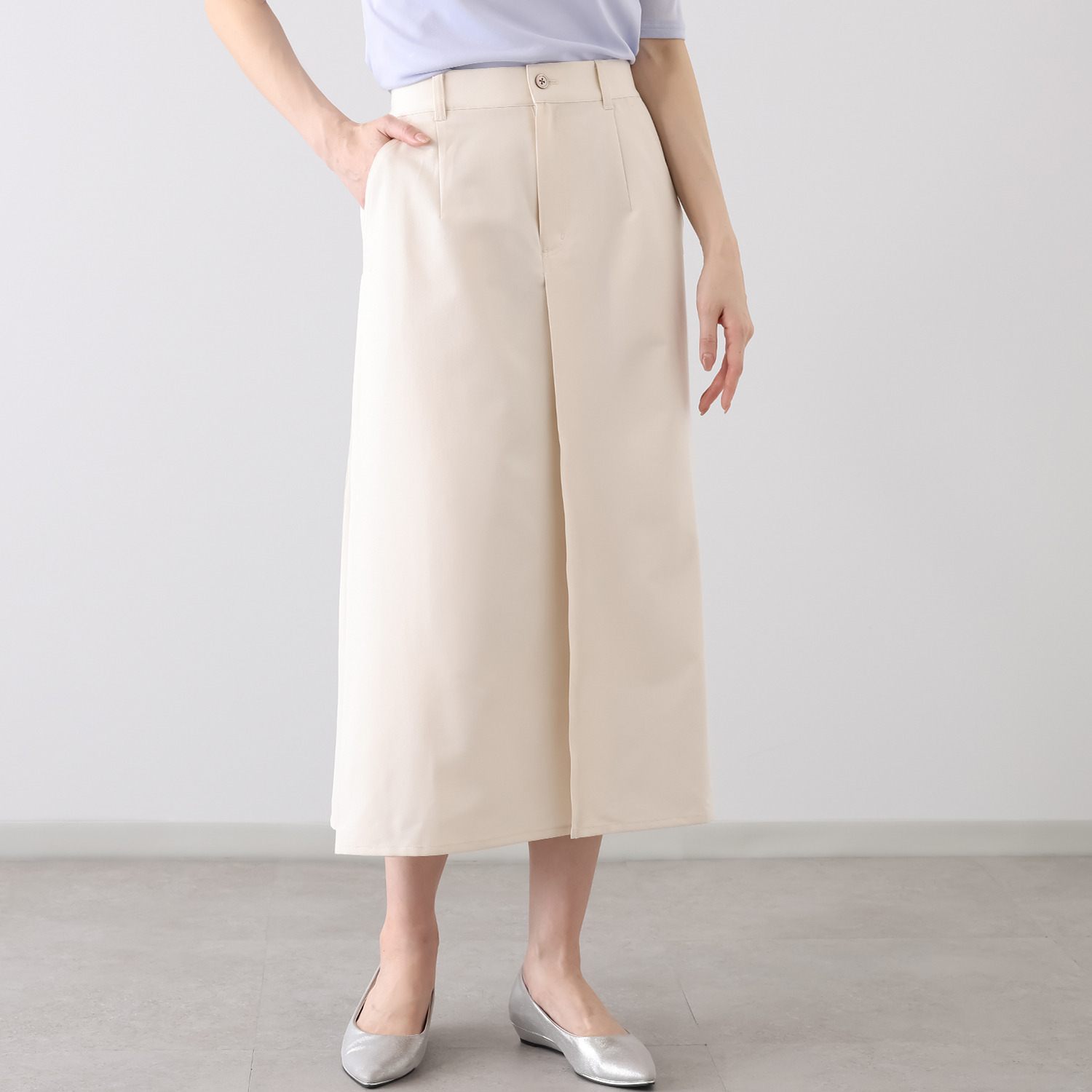 ヤエアジュテ Ｉラインでスタイルアップ サイドタックデザイン ロングスカート