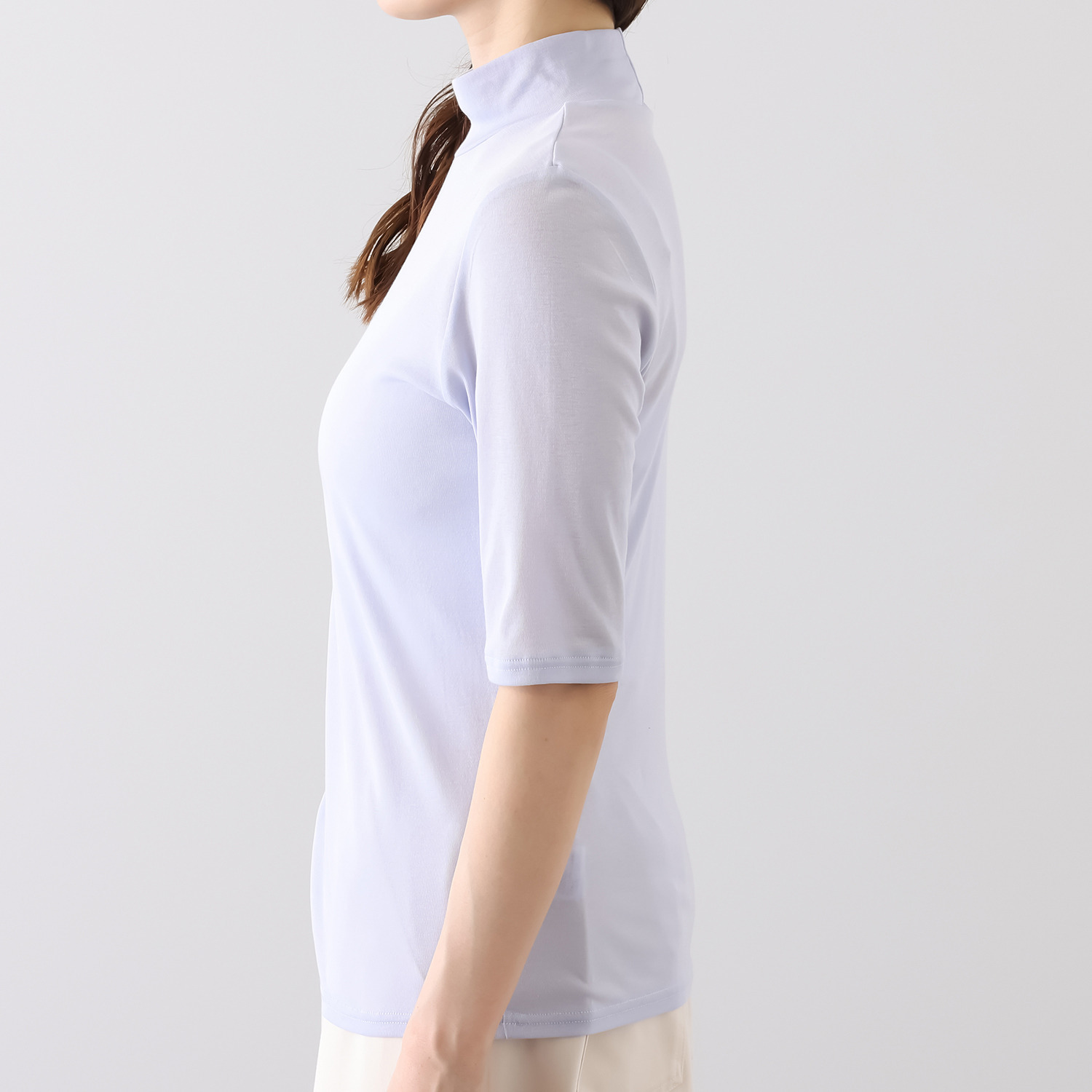 ヤエアジュテ ヤエアジュテ定番 シアーカットソー ハイネックプルオーバー