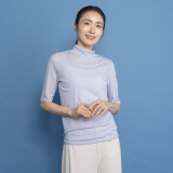 ヤエアジュテ ヤエアジュテ定番 シアーカットソー ハイネックプルオーバー