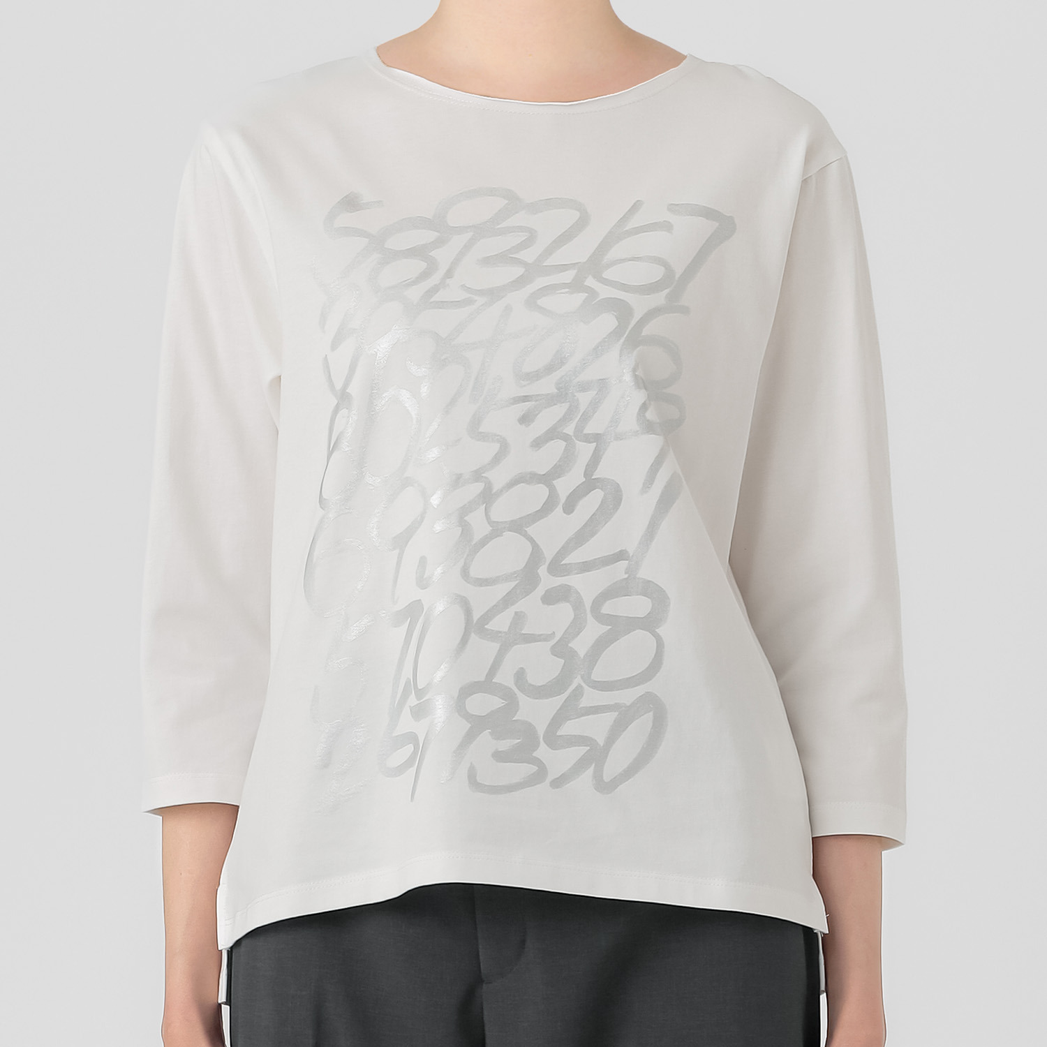 ウノ・ウノ・ドゥーエ 七分袖 ロゴＴシャツ