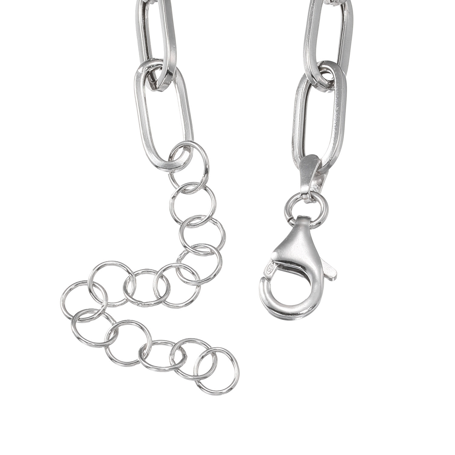 エクセラ イタリアン・シルバー ２層コーティング ペーパークリップチェーン ネックレス