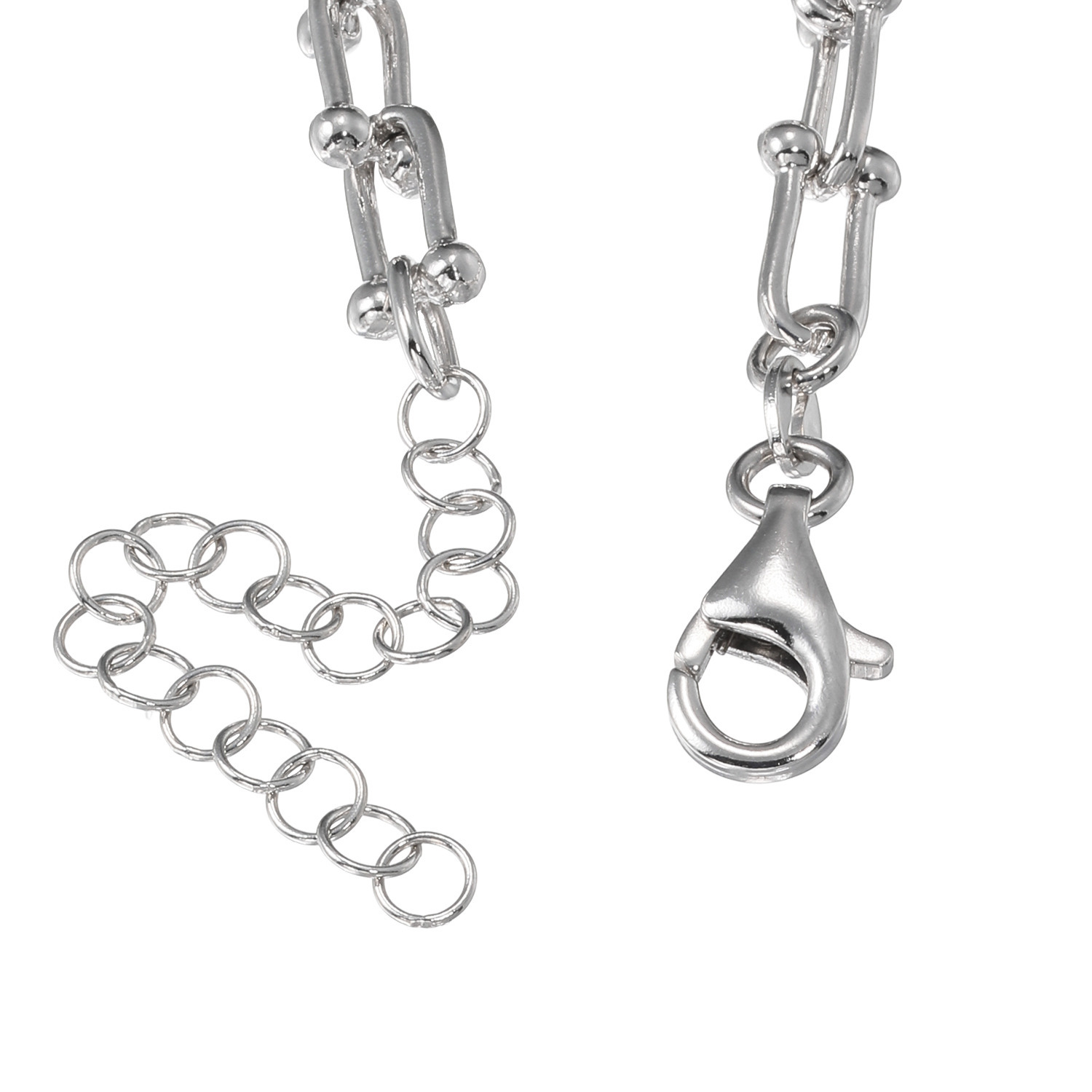 エクセラ イタリアン・シルバー ２層コーティング ホースシューデザイン チェーンブレスレット