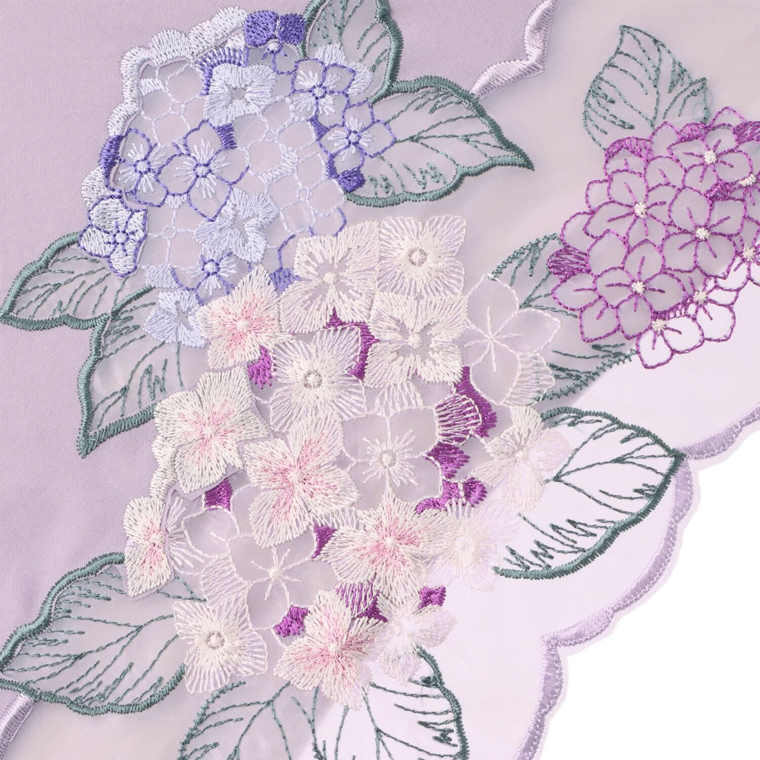 シノワズリーモダン 紫陽花刺しゅう 晴雨兼用 ミニ折りたたみ傘