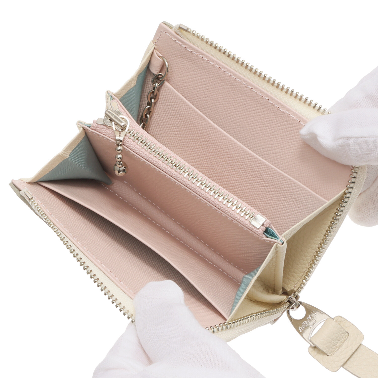 エーディーエムジェイ スパニッシュレザー キーチェーンアクセント スモールマルチパース