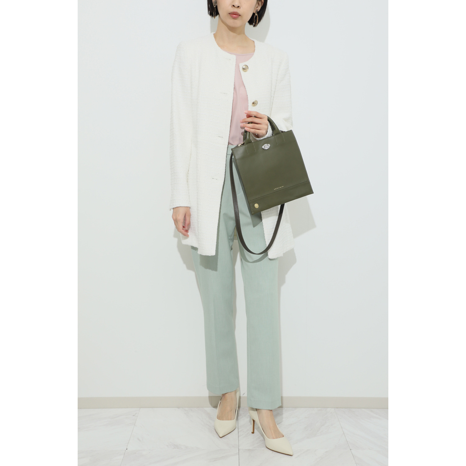 エーディーエムジェイ イタリアンナッパ アールデコモティーフ ミニショルダーバッグ