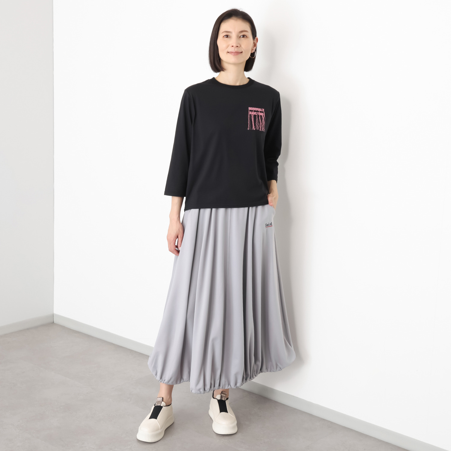 イクシーズ バルーンシルエット ロングスカート