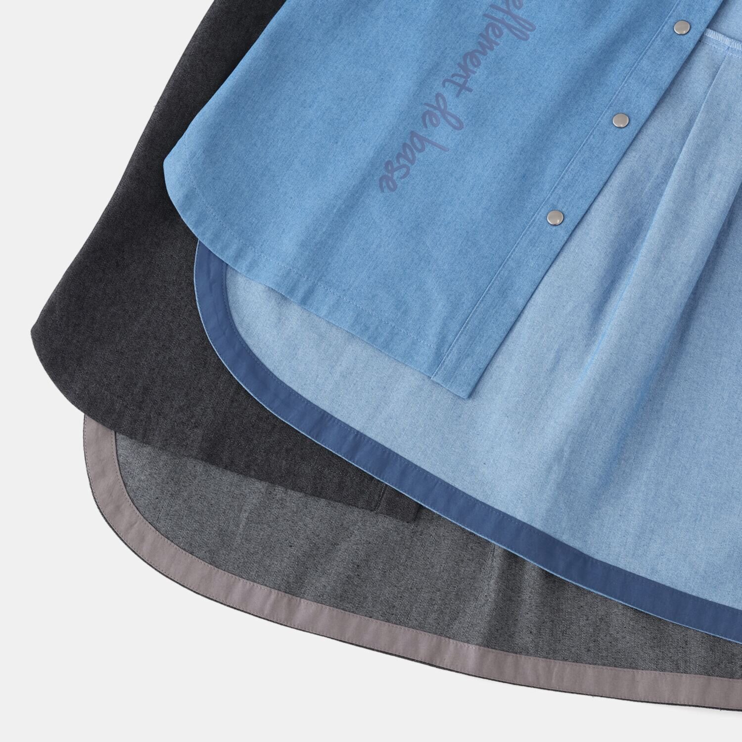 イクシーズ ロゴデザイン デニム オーバーシャツ