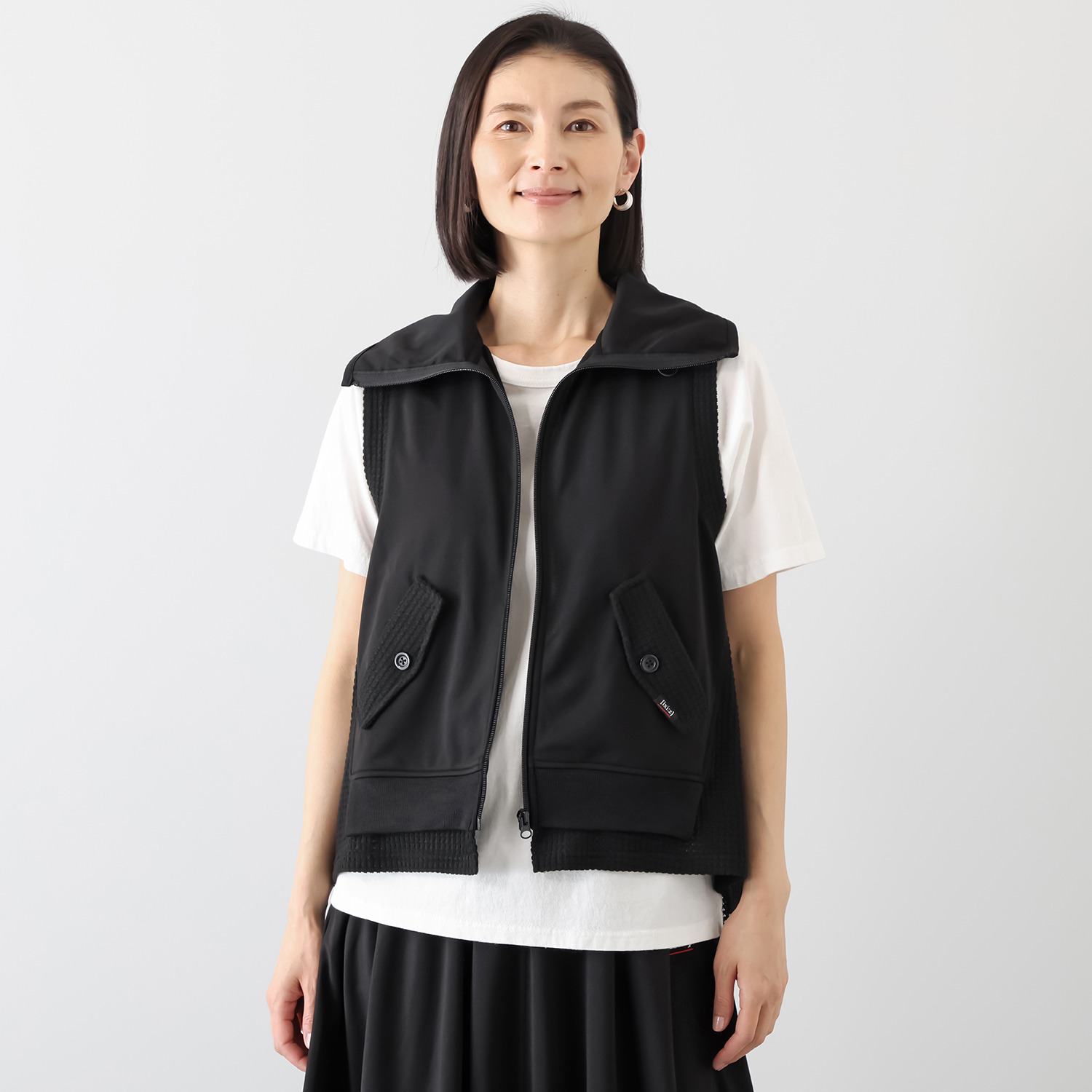 イクシーズ 異素材ドッキング ミリタリーベスト