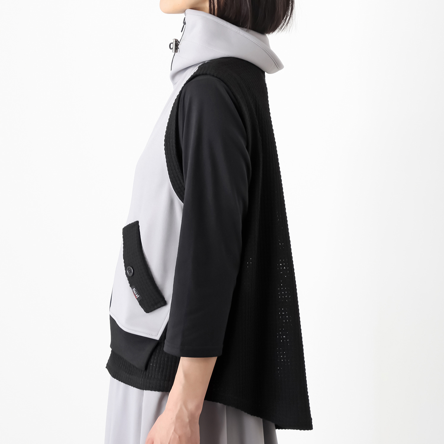 イクシーズ 異素材ドッキング ミリタリーベスト