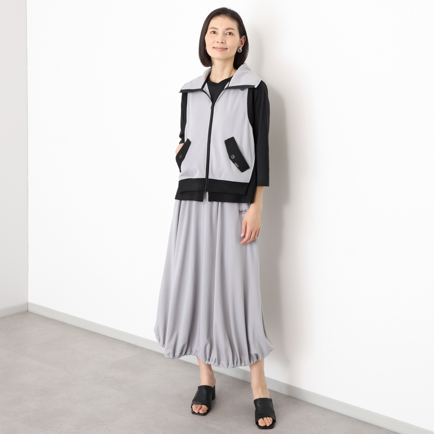 イクシーズ 異素材ドッキング ミリタリーベスト