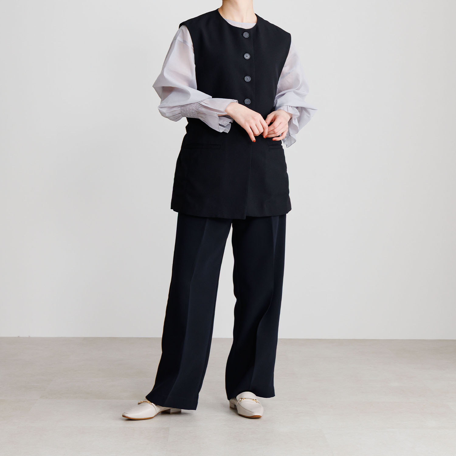 卑弥呼 はっ水レザー かかとシャーリング ソフトローファー