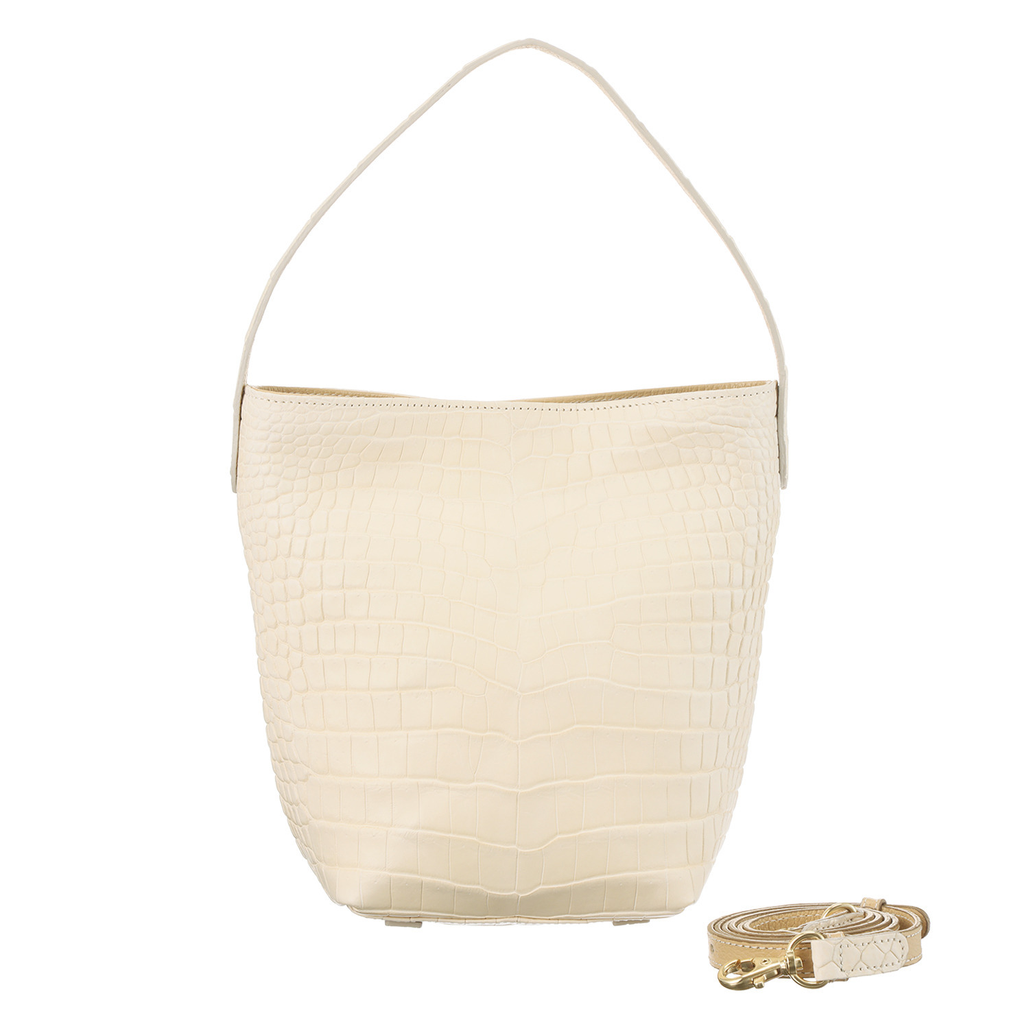 ペレリールッソ 日本製 ポロサスクロコダイル ワンショルダー ２ウェイバッグ