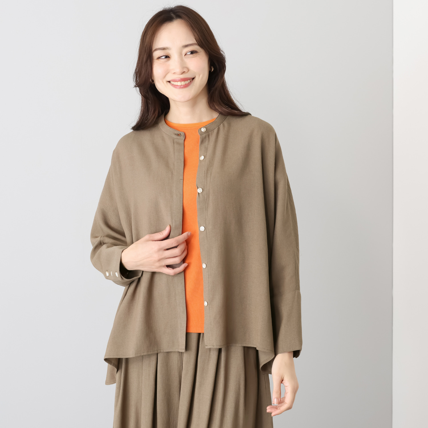 ＢＯＵＮＣＹ　ＢＯＮＤ バーズアイ ハンサムリラックス スタンドネックシャツ