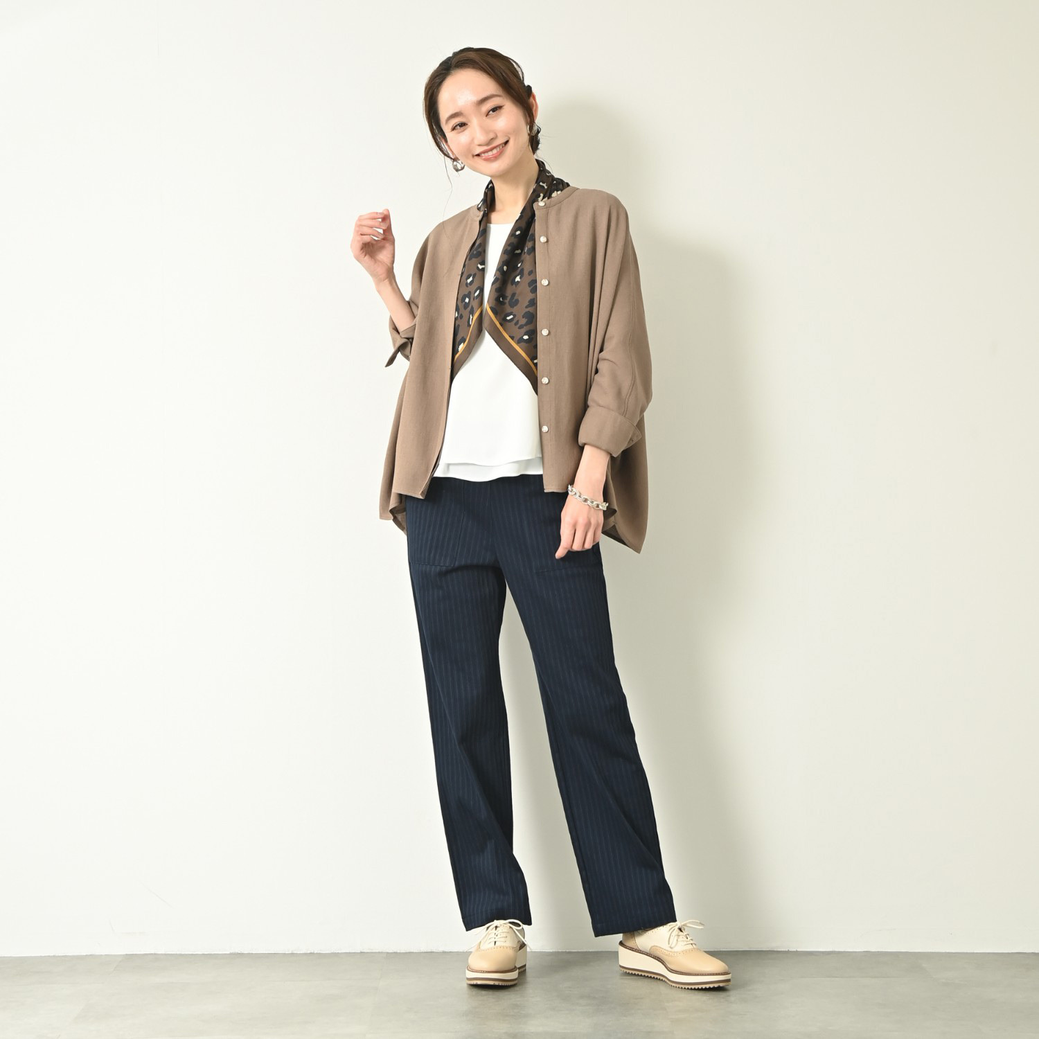 ＢＯＵＮＣＹ　ＢＯＮＤ バーズアイ ハンサムリラックス スタンドネックシャツ