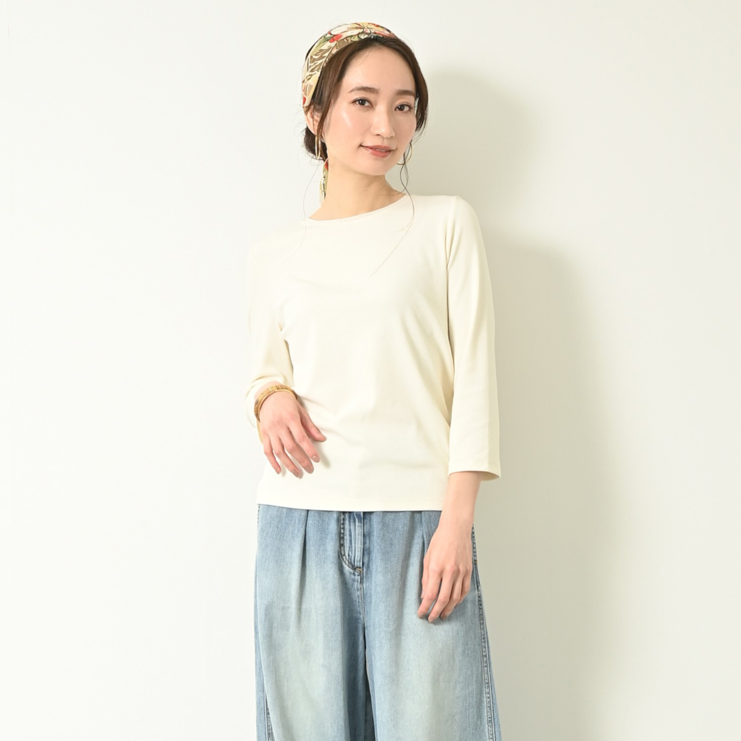 ＢＯＵＮＣＹ　ＢＯＮＤ ふわふわなめらか コットン混フライス 美人デコルテ プルオーバー