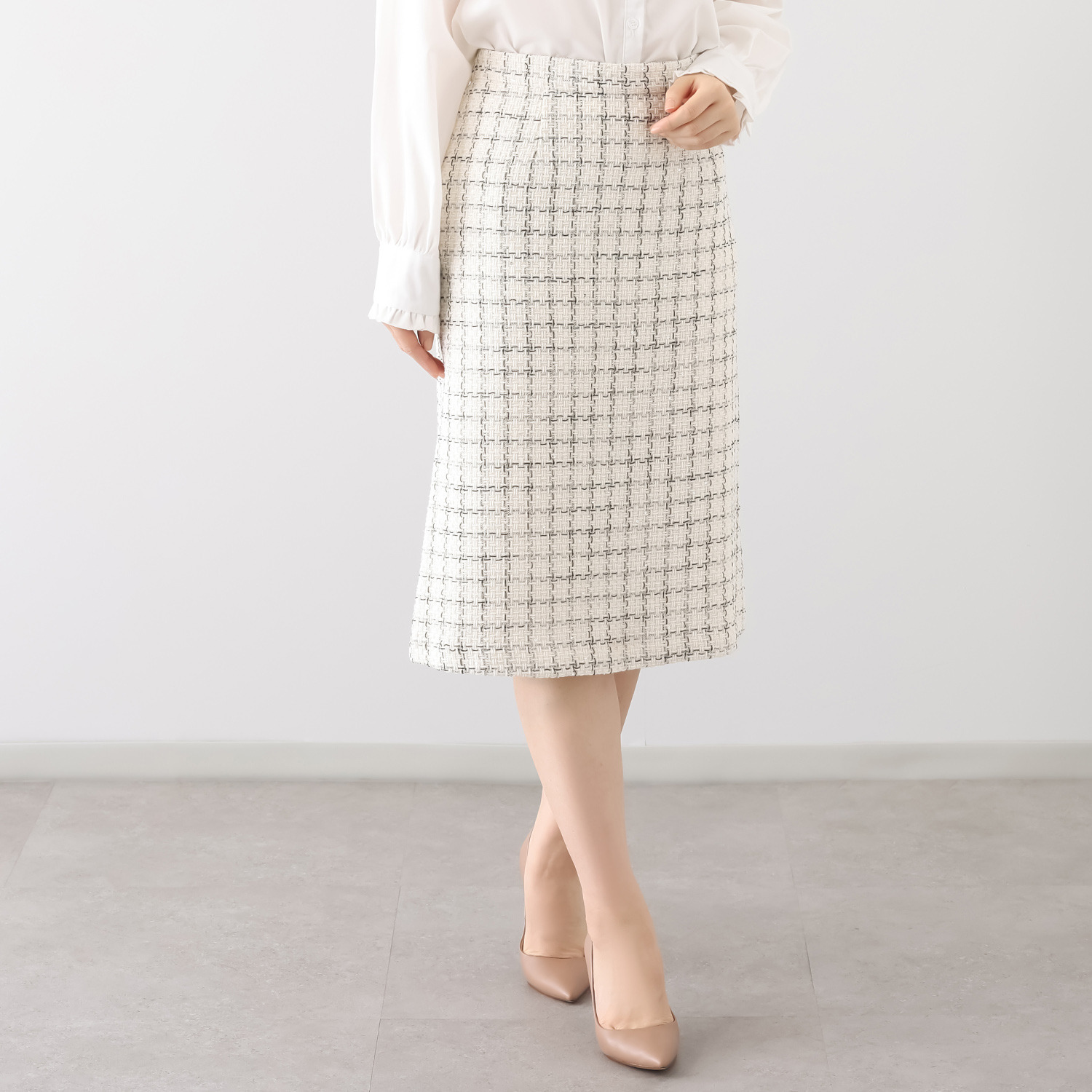 レイメイヤーズ イタリア製生地使用 ファンシーツイード タイトスカート