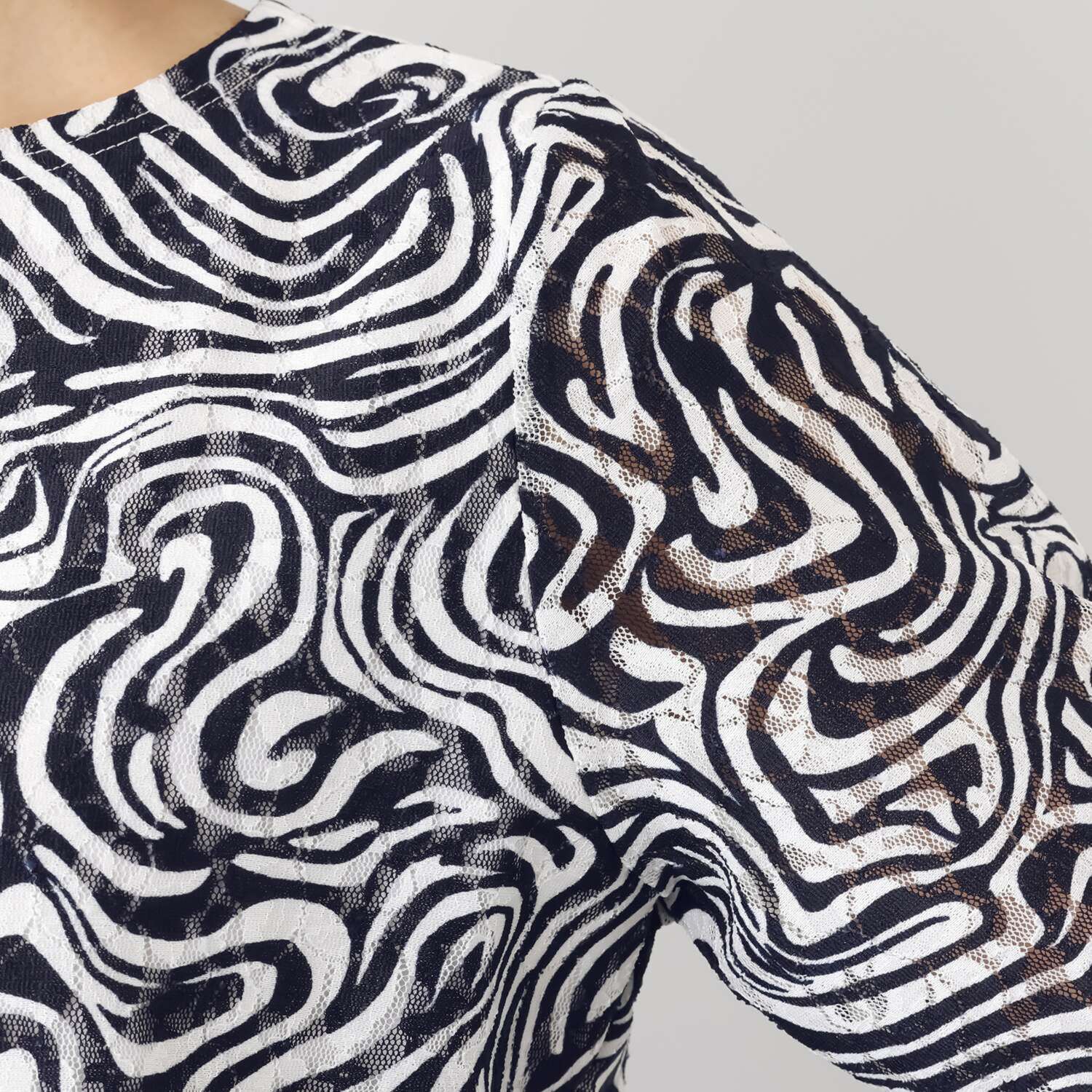 レイメイヤーズ マーブル柄 シアーカットソー プルオーバー