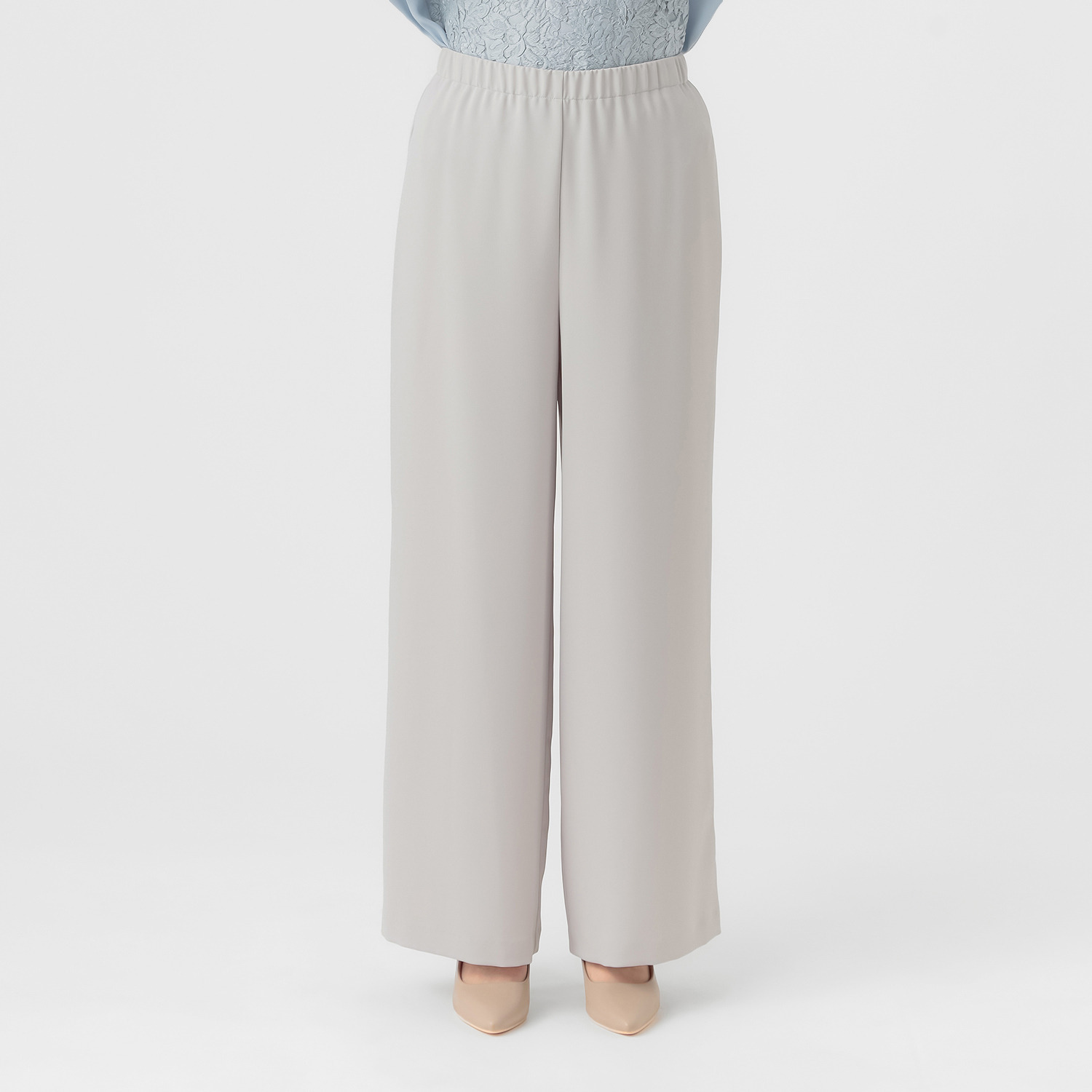 レ・ラリック ダブルストレッチ イージーワイドパンツ