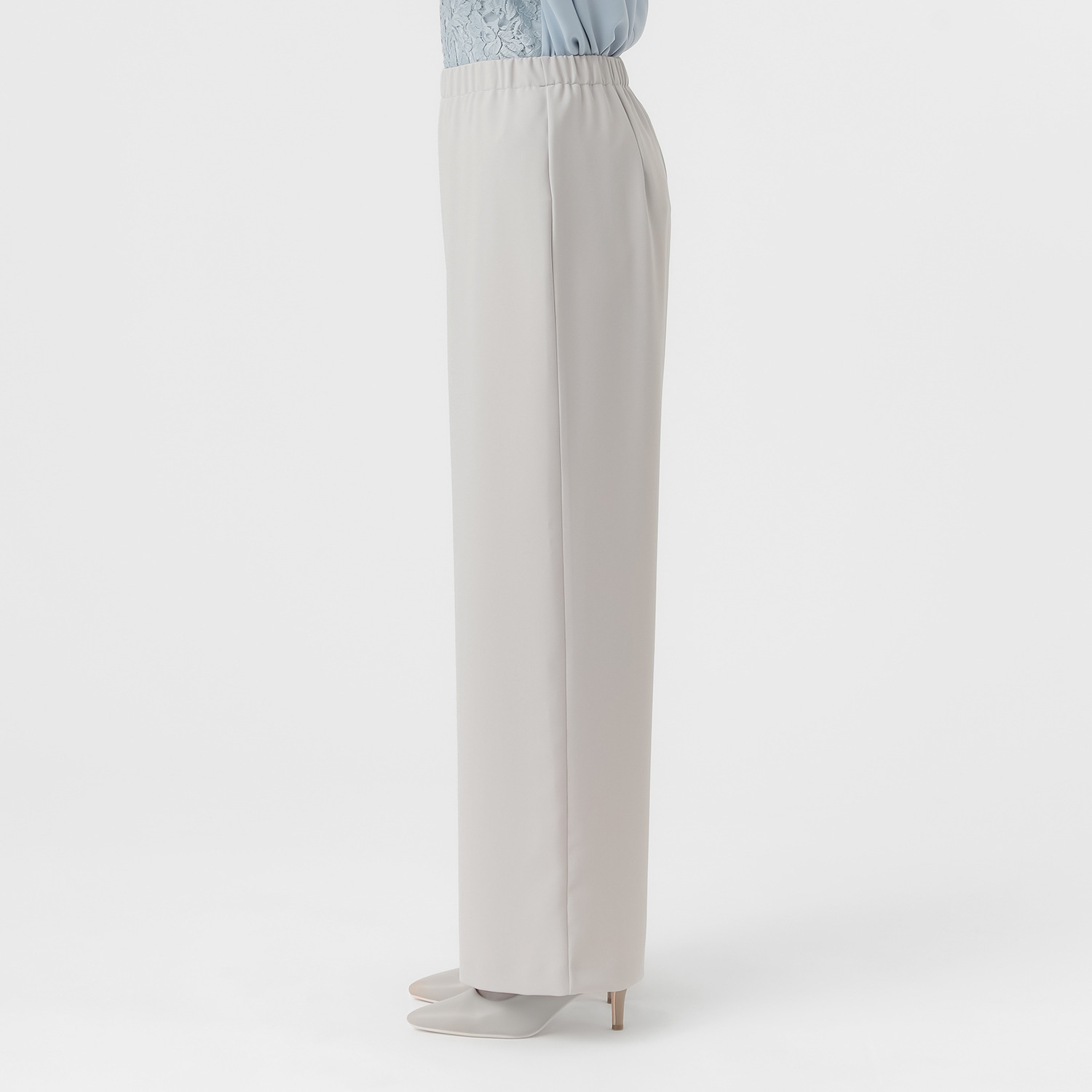 レ・ラリック ダブルストレッチ イージーワイドパンツ