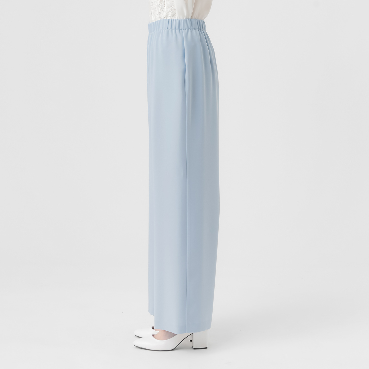 レ・ラリック ダブルストレッチ イージーワイドパンツ