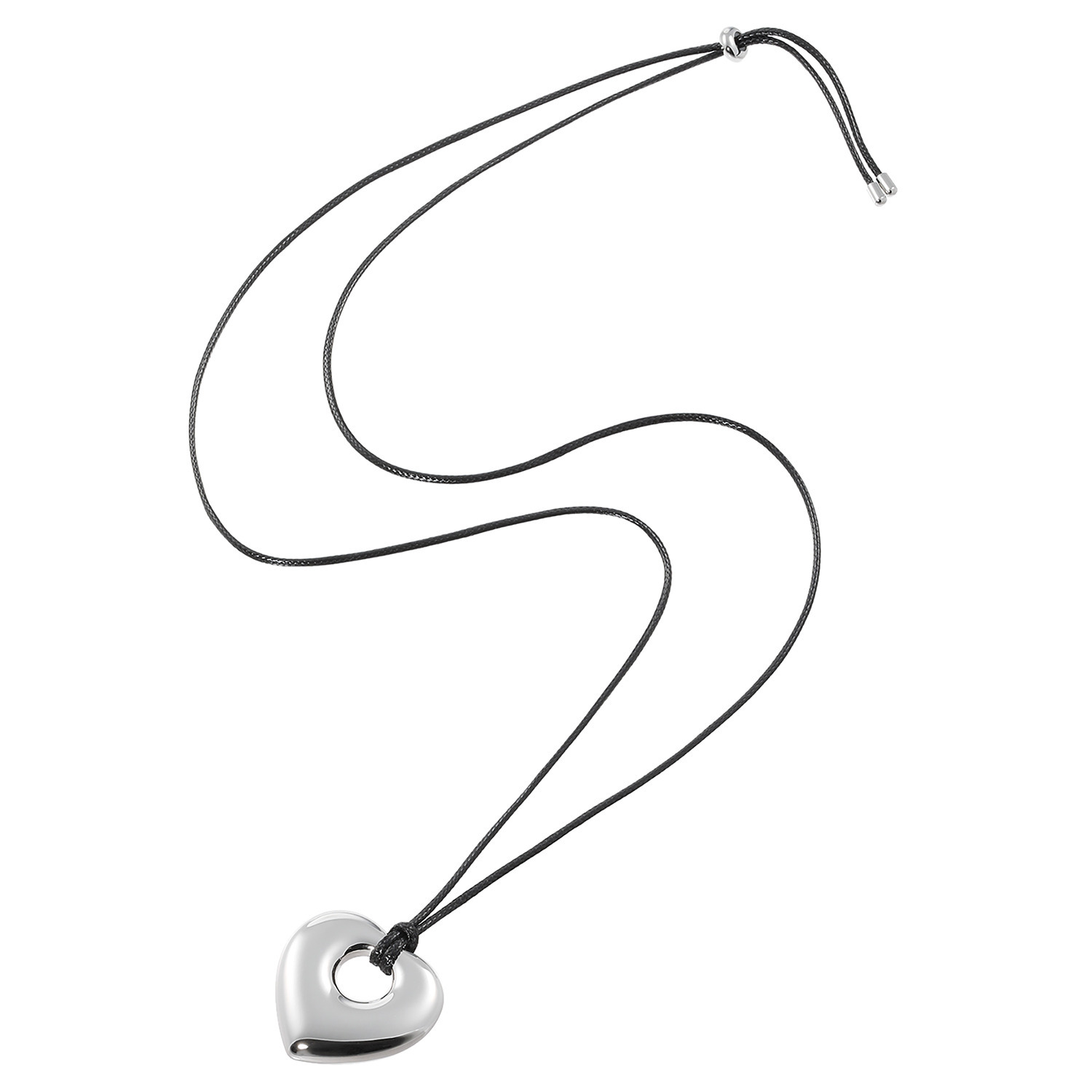 エアリーフェアリー ステンレス 変形ハートモティーフ ロングコードペンダント