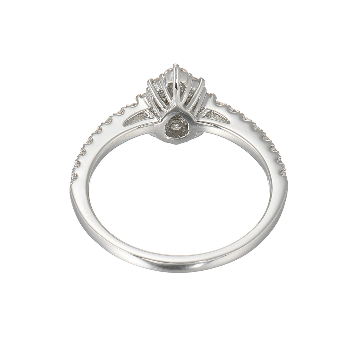 ディーラリエ プラチナ９５０ ファンシーインテンス ピンクダイヤモンド ペアシェイプリング ＜鑑定書付＞