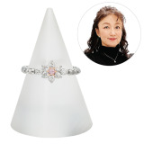 ディーラリエ プラチナ９５０ ファンシーインテンス パープリッシュピンク ダイヤモンド フラワーデザイン ディーエラスティック リング＜鑑定書付＞