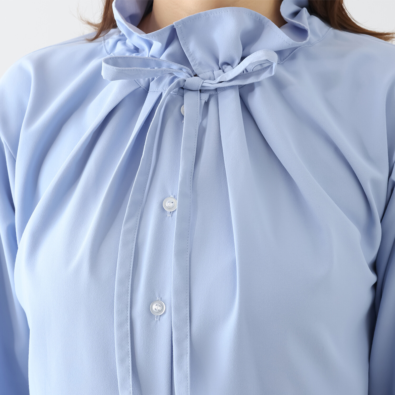 ボン・ブリコラージュ バイ　レイコ・ホウセンジ これ一枚できれいにキマる 大人の女性の フリルカラーブラウス