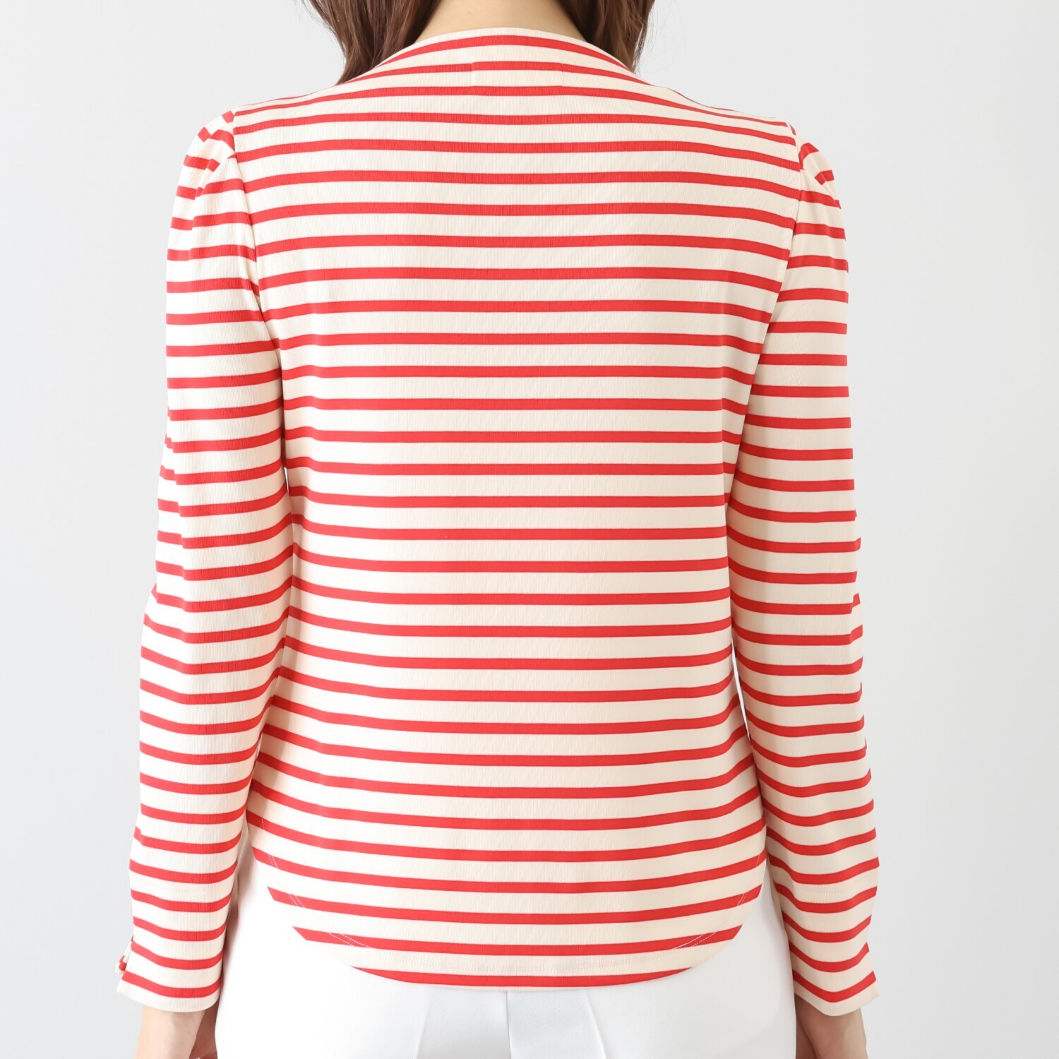 ボン・ブリコラージュ バイ　レイコ・ホウセンジ マリン調の エレガントカジュアルに！ コード刺しゅうもかわいい ボートネックプルオーバー