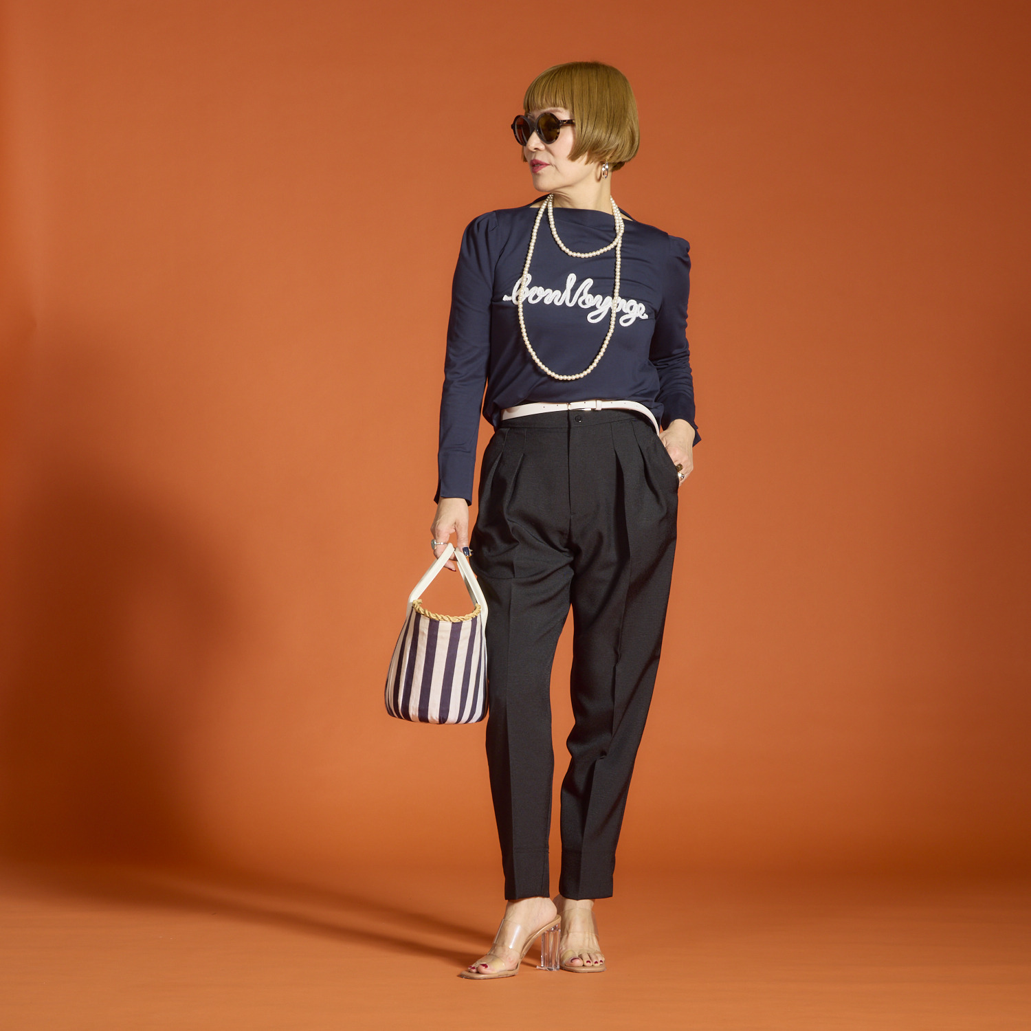 ボン・ブリコラージュ バイ　レイコ・ホウセンジ これだけで スタイルアップ！ 脚長ラインが美しい テーパードパンツ