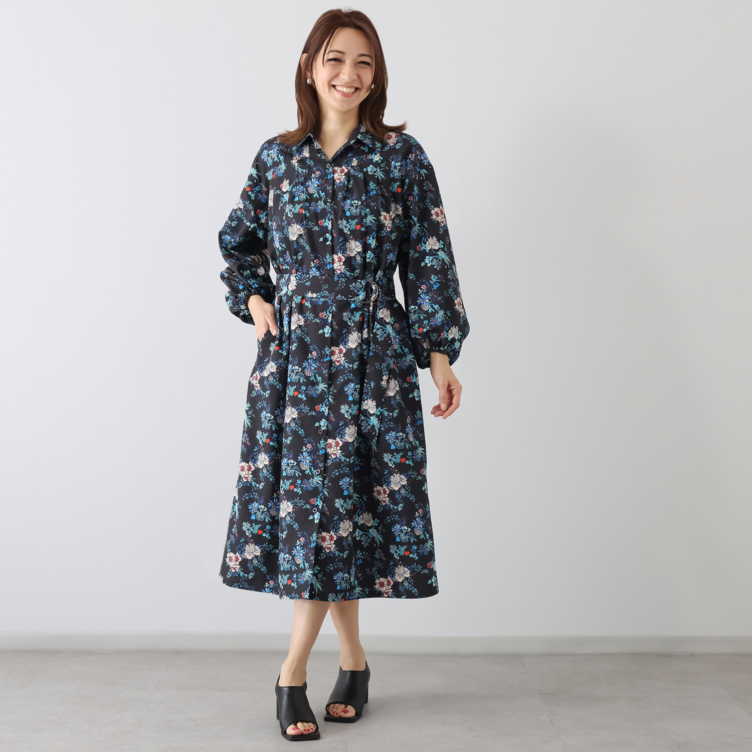 ボン・ブリコラージュ バイ　レイコ・ホウセンジ １枚でも、羽織っても。 オリジナルプリント シャツワンピース