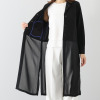 ミニマライズプラス 春らしい軽やかさ トレンドを取り入れた 大人スタイリッシュな 異素材使いの ロングコート