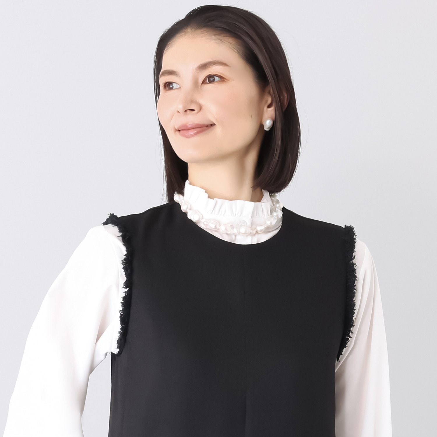 大粒淡水バロックパール＆ ステンレスチェーン ネックレス２本セット