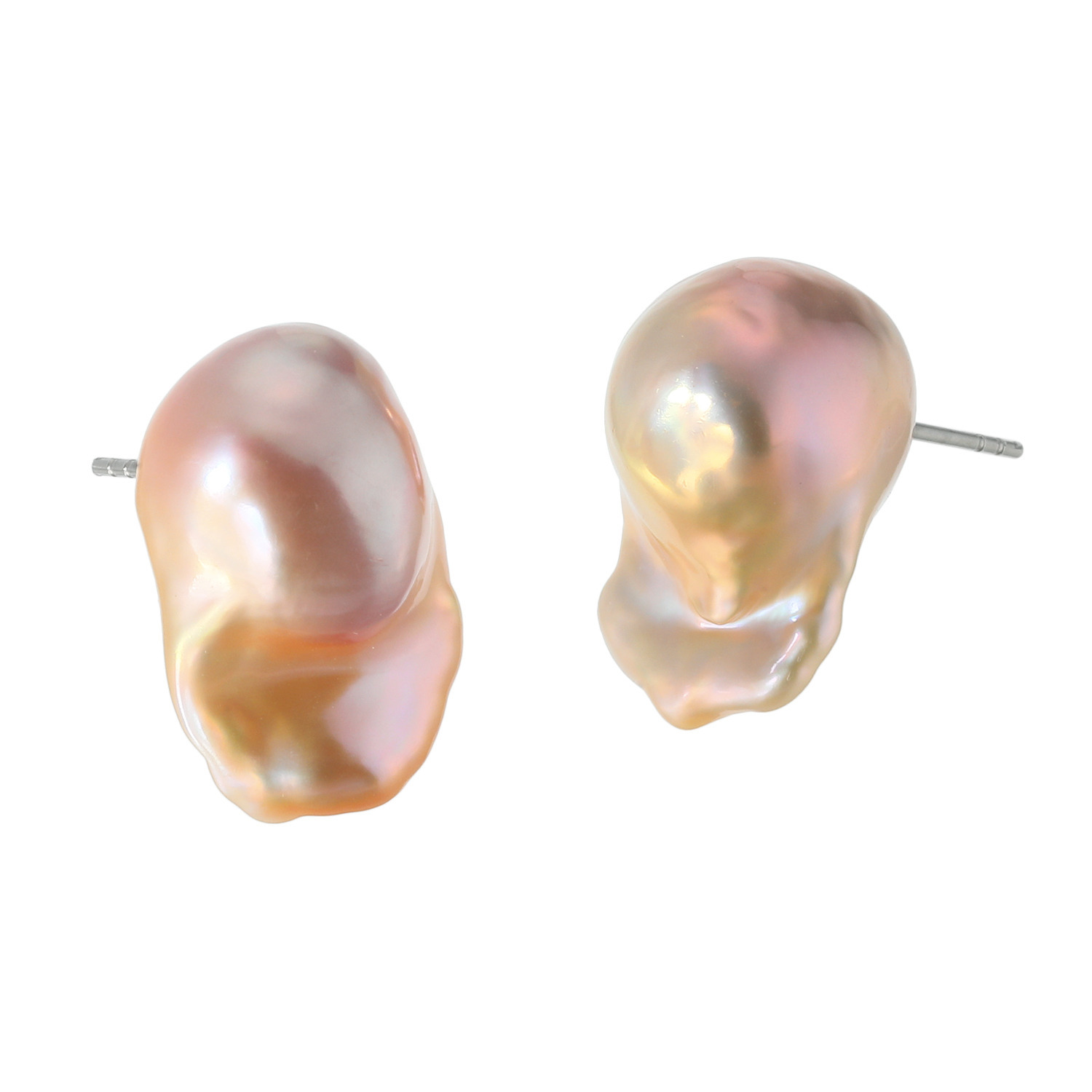 大粒淡水バロックパール ピアス