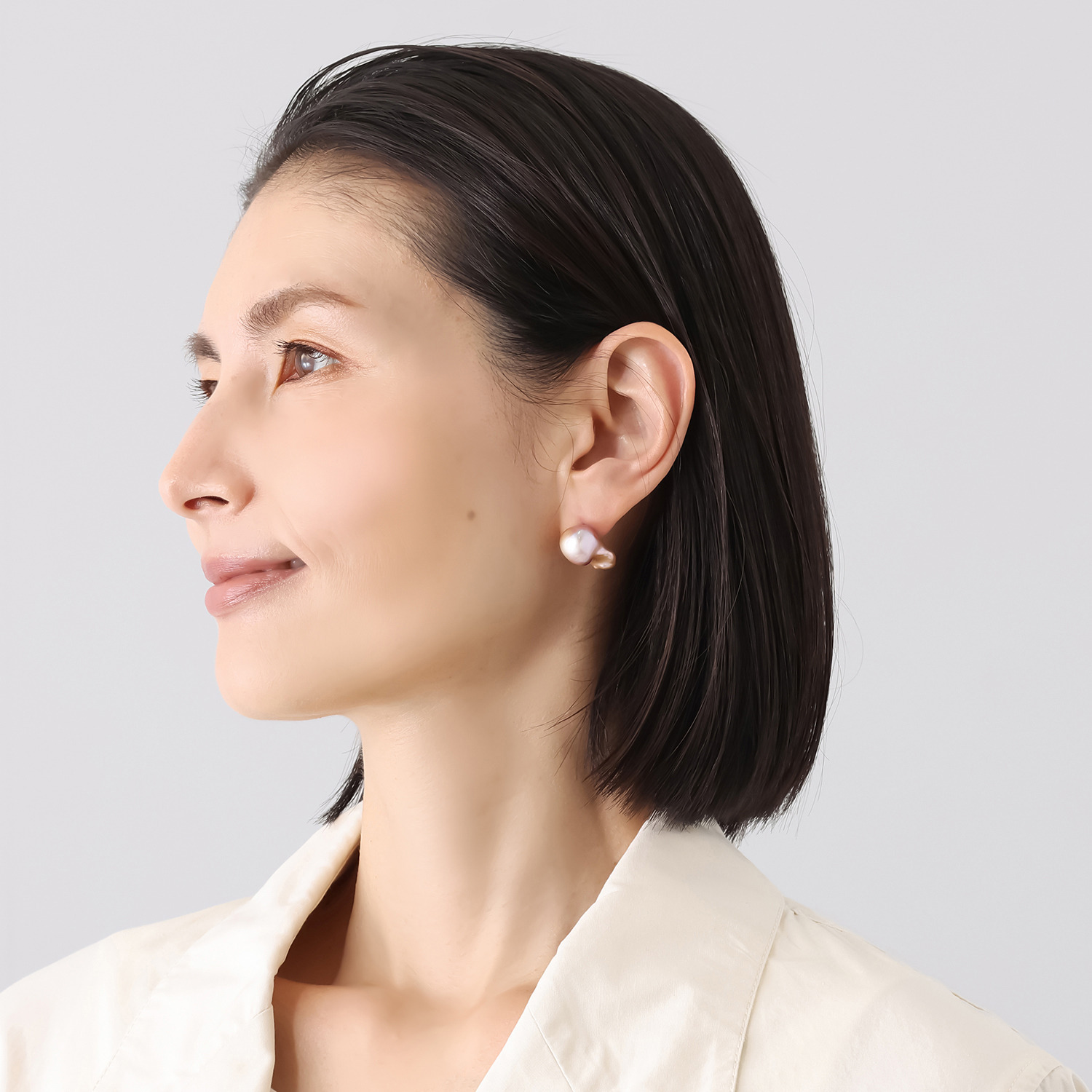 大粒淡水バロックパール ピアス