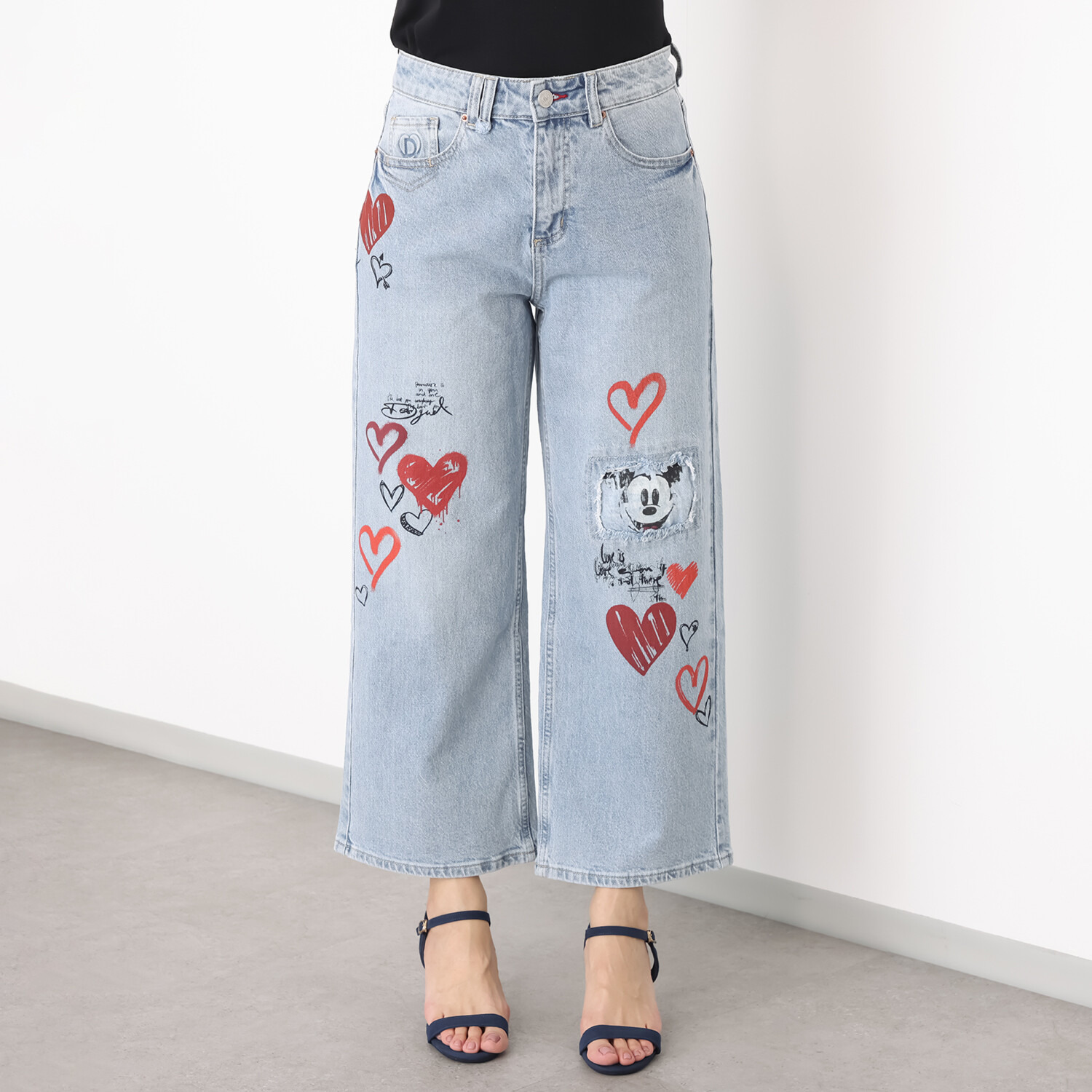 デシグアル ミッキーマウス プリントデニムパンツ