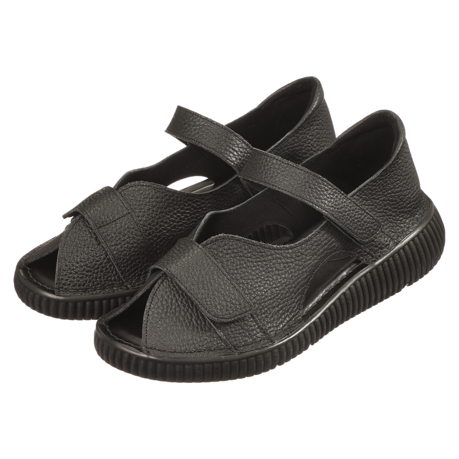 ＪＳハートレーベル 純日本製 やわらか姫路レザー 甲を自在に調整できる コンフォートサンダル