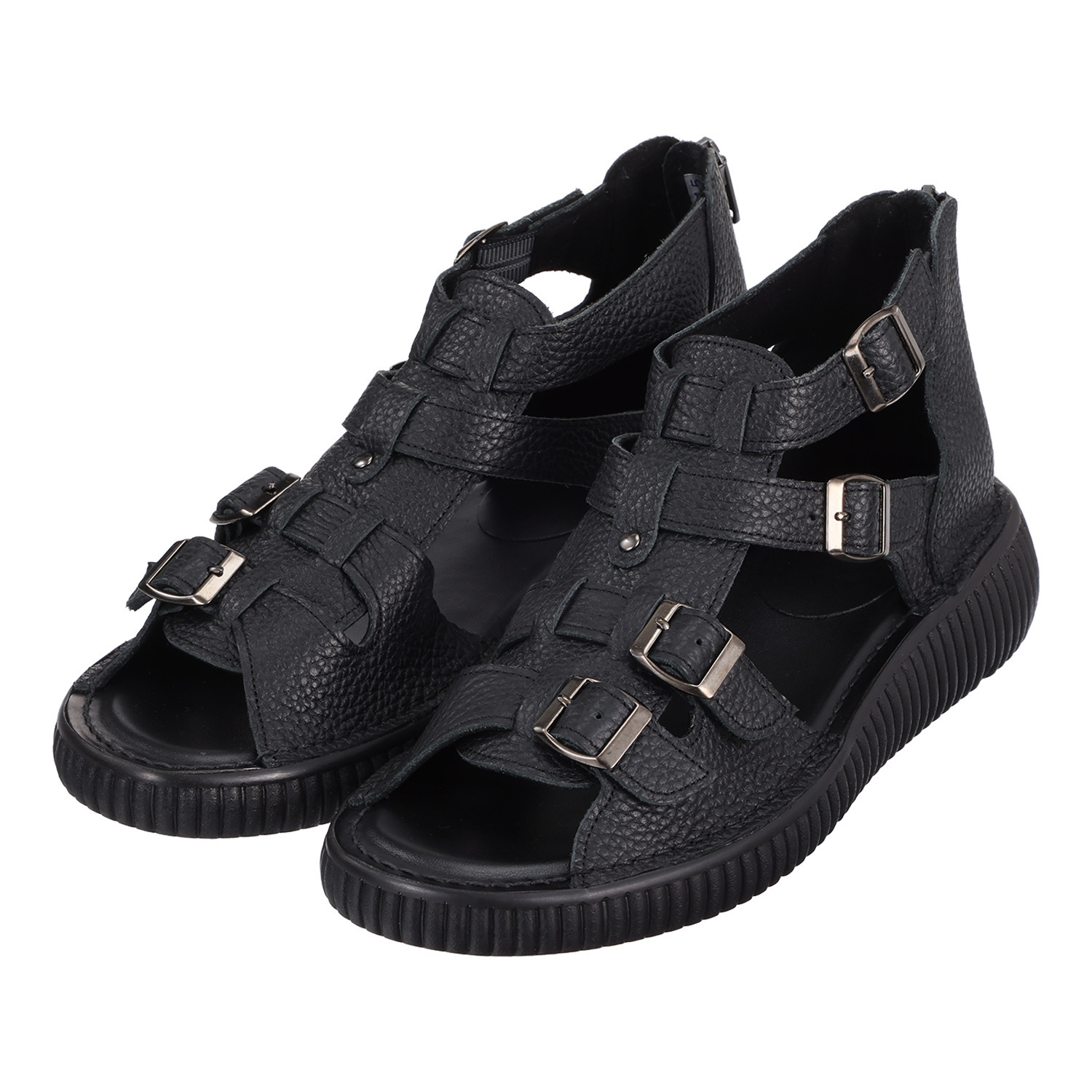 ＪＳハートレーベル 純日本製 やわらか姫路レザー グラディエーターデザイン コンフォートサンダル