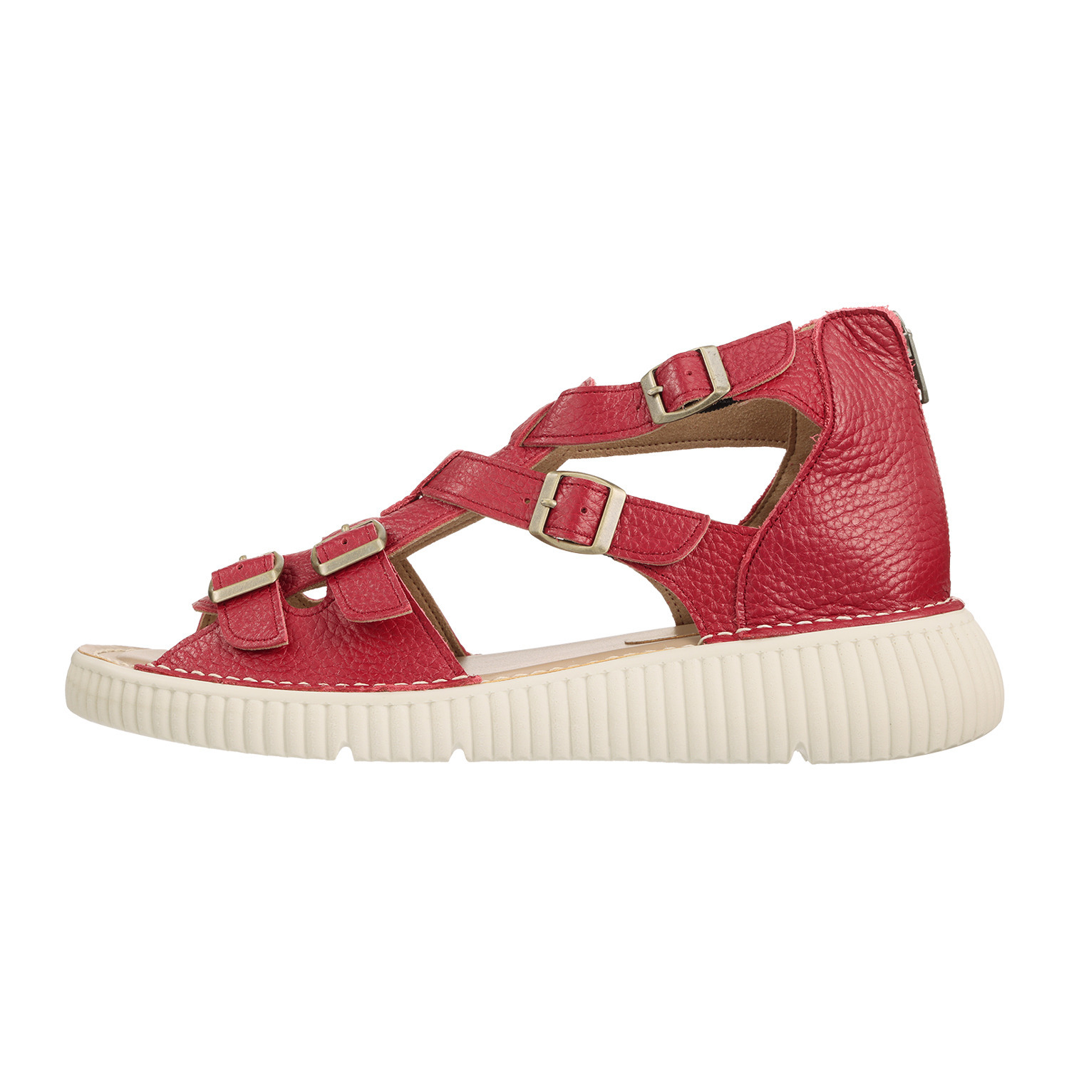 ＪＳハートレーベル 純日本製 やわらか姫路レザー グラディエーターデザイン コンフォートサンダル