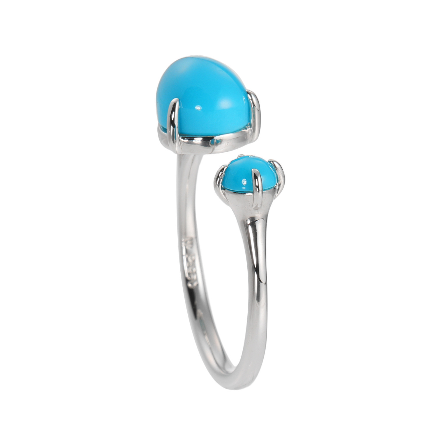 スリーピングビューティー プラチナ９５０ ターコイズ フォークデザインリング