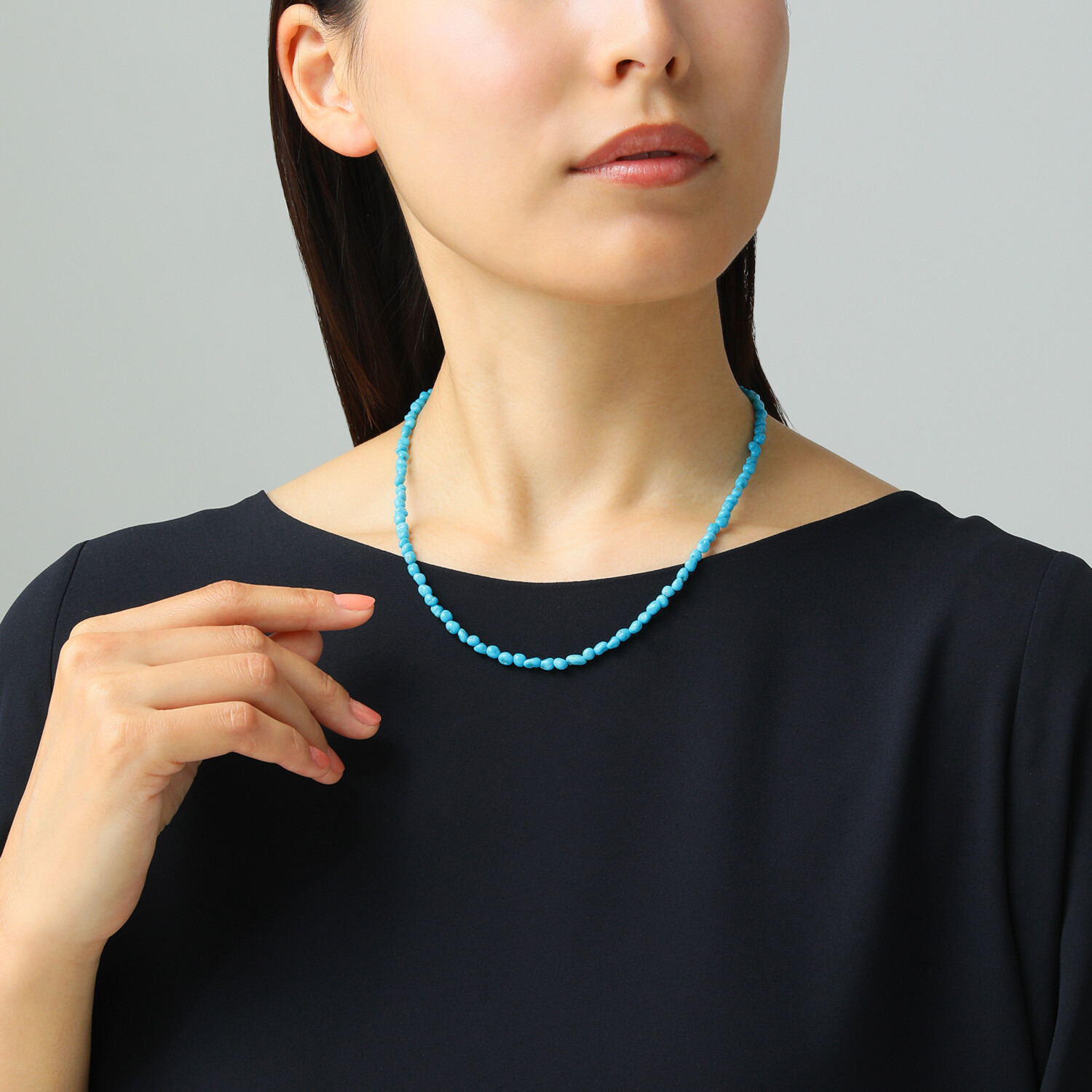 スリーピングビューティー ３０カラットＵＰ ターコイズ タンブルシェイプ ネックレス