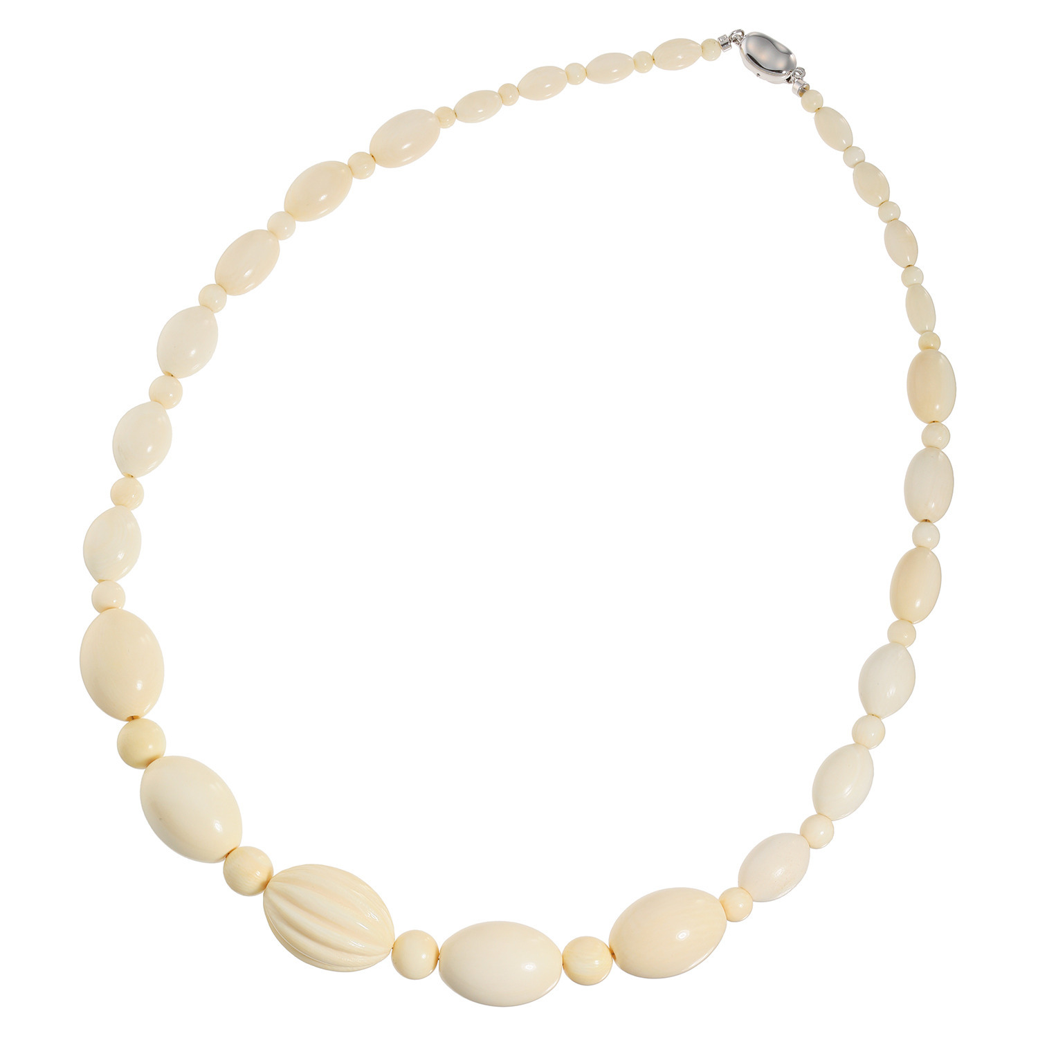 上方象牙 象牙 なつめ玉 グラデーションネックレス