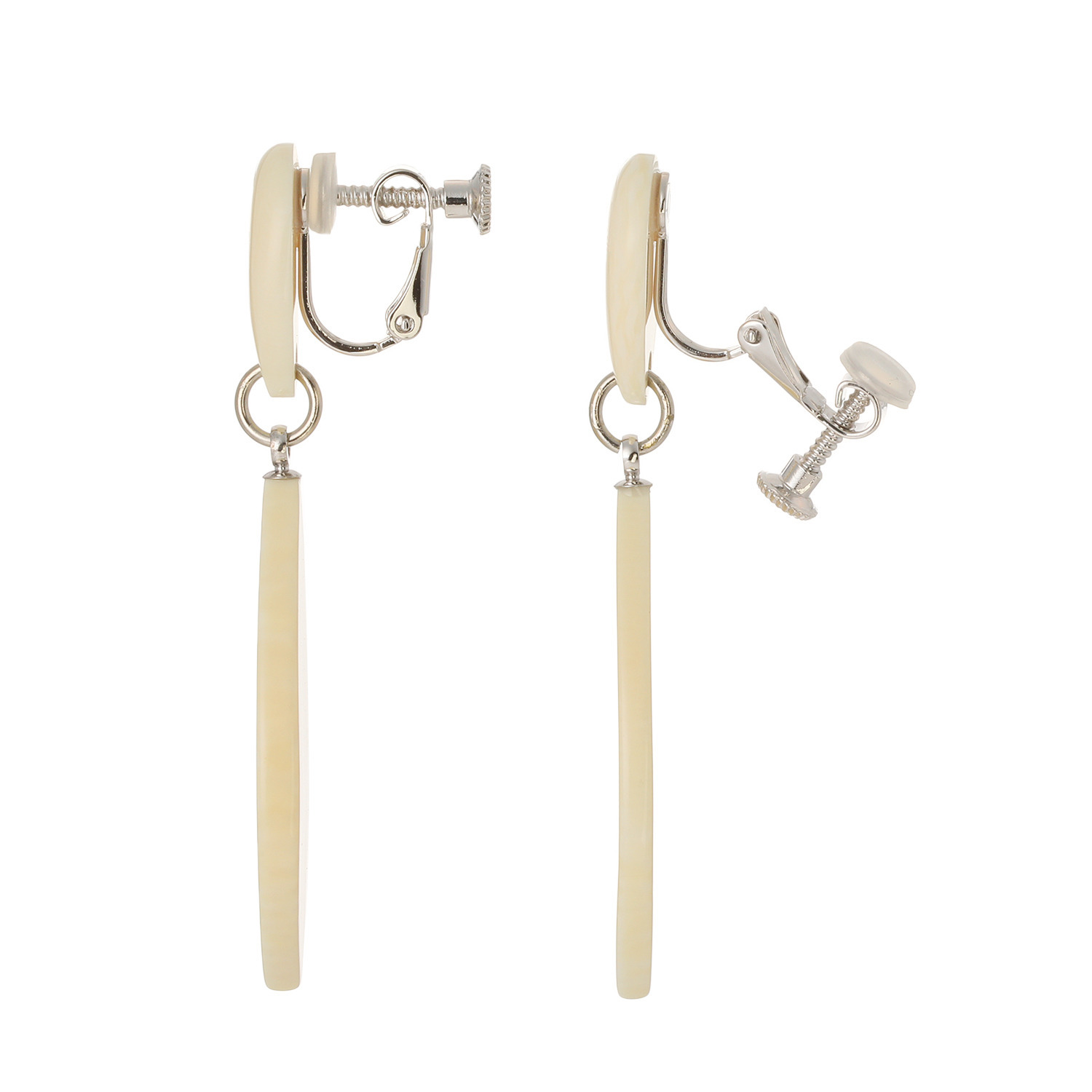 上方象牙 象牙 リーフモティーフ スウィングイヤリング