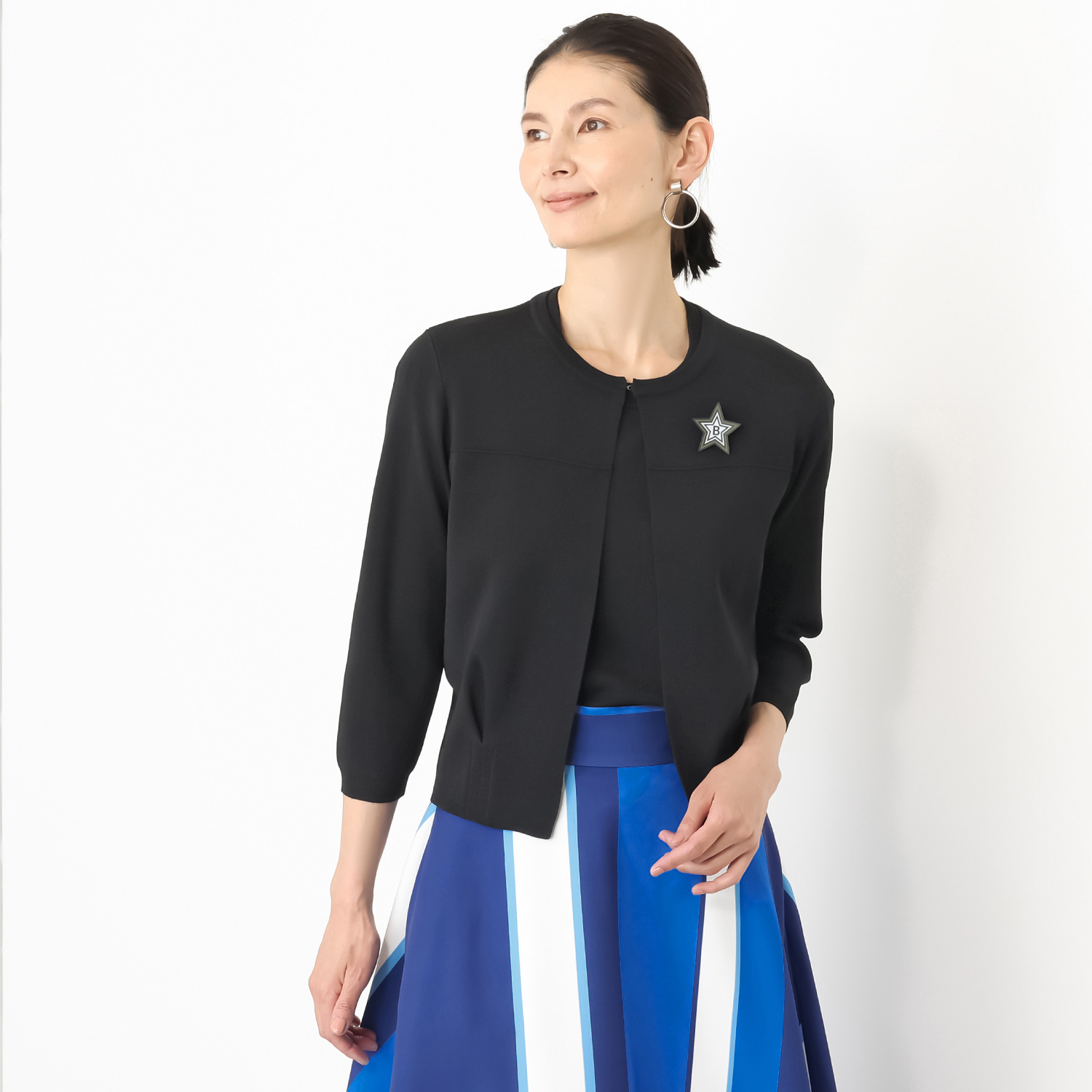 ブルーコレクション 万能なパートナー 星で遊ぶ きちんと見え カーディジャケット