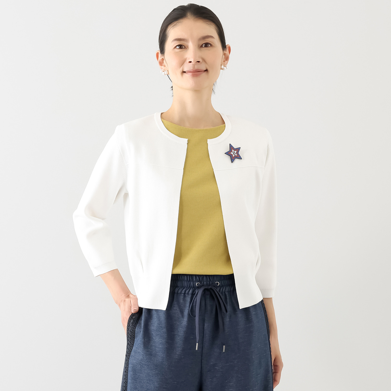 ブルーコレクション 万能なパートナー 星で遊ぶ きちんと見え カーディジャケット