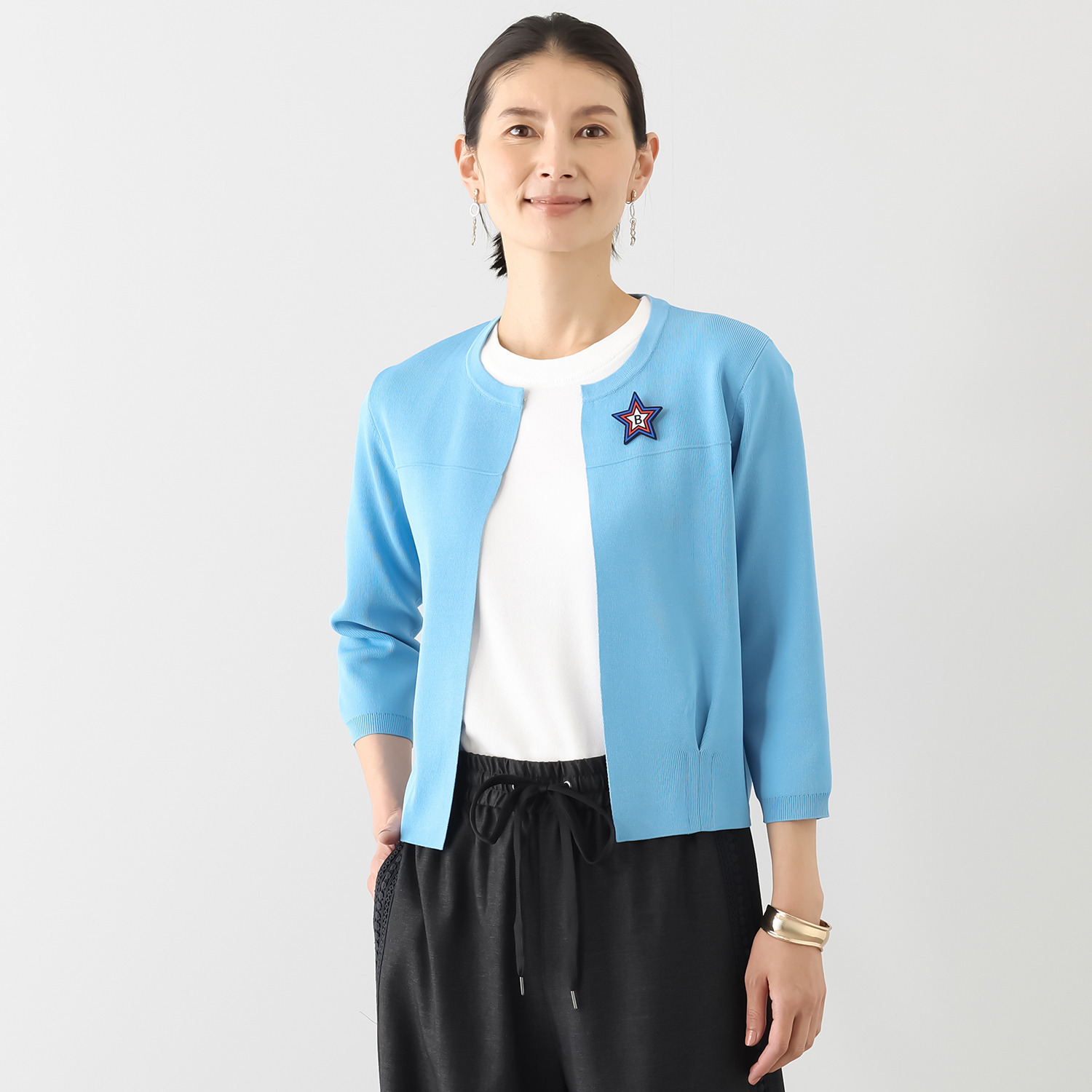 ブルーコレクション 万能なパートナー 星で遊ぶ きちんと見え カーディジャケット