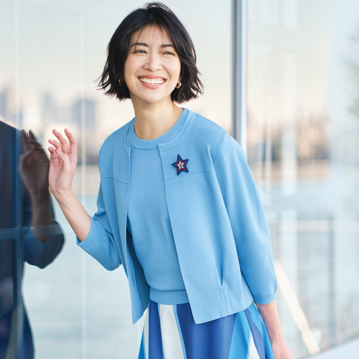 ブルーコレクション 万能なパートナー 星で遊ぶ きちんと見え カーディジャケット